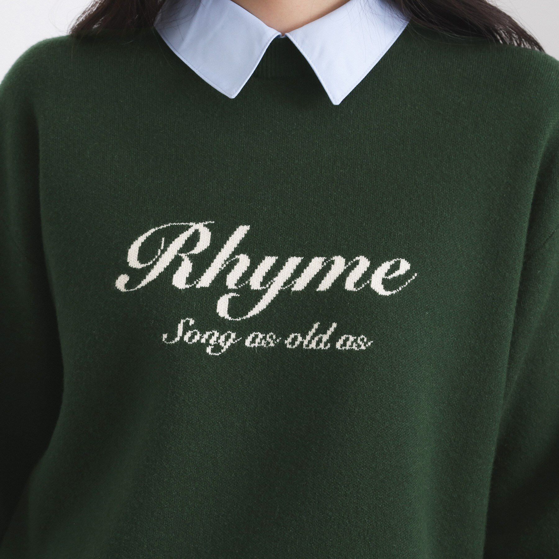 OPAQUE.CLIP「襟付きロゴジャカードニット【洗濯機OK】」|ニット・セーター|