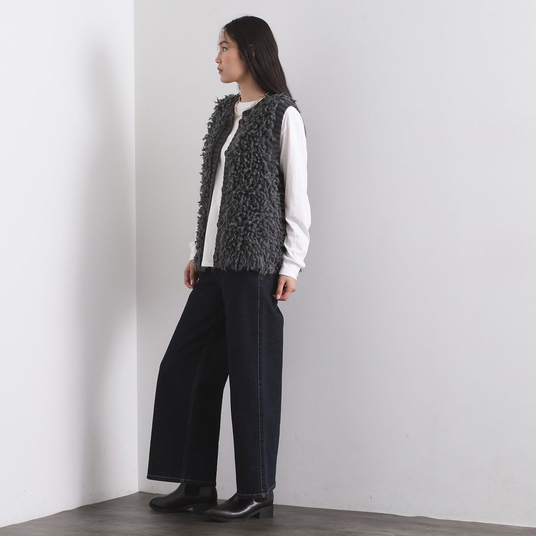 OPAQUE.CLIP「ループヤーンニットベスト【洗濯機OK】」|ベスト・ジレ|