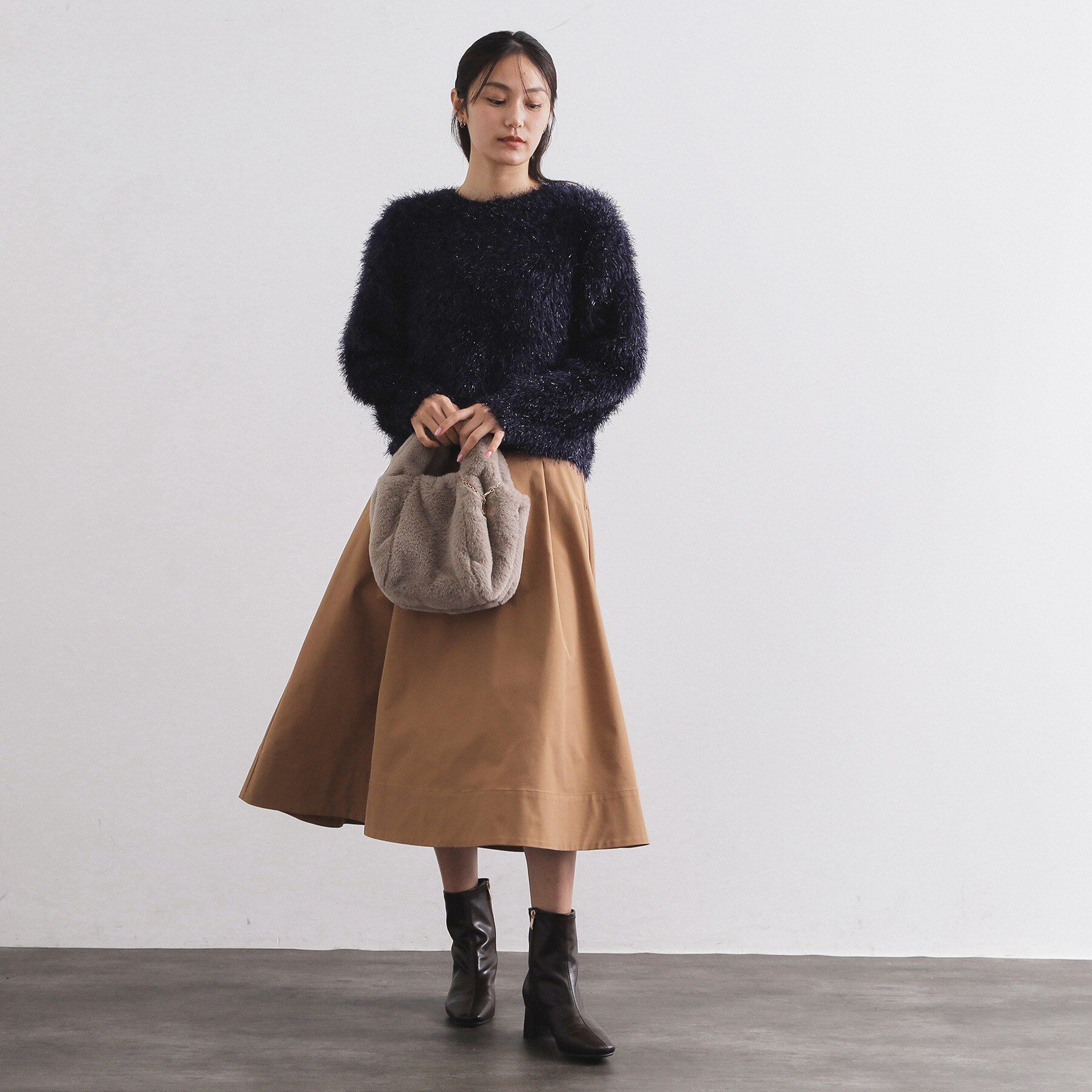 OPAQUE.CLIP「タフタフレアスカート【洗濯機OK】」|スカート|