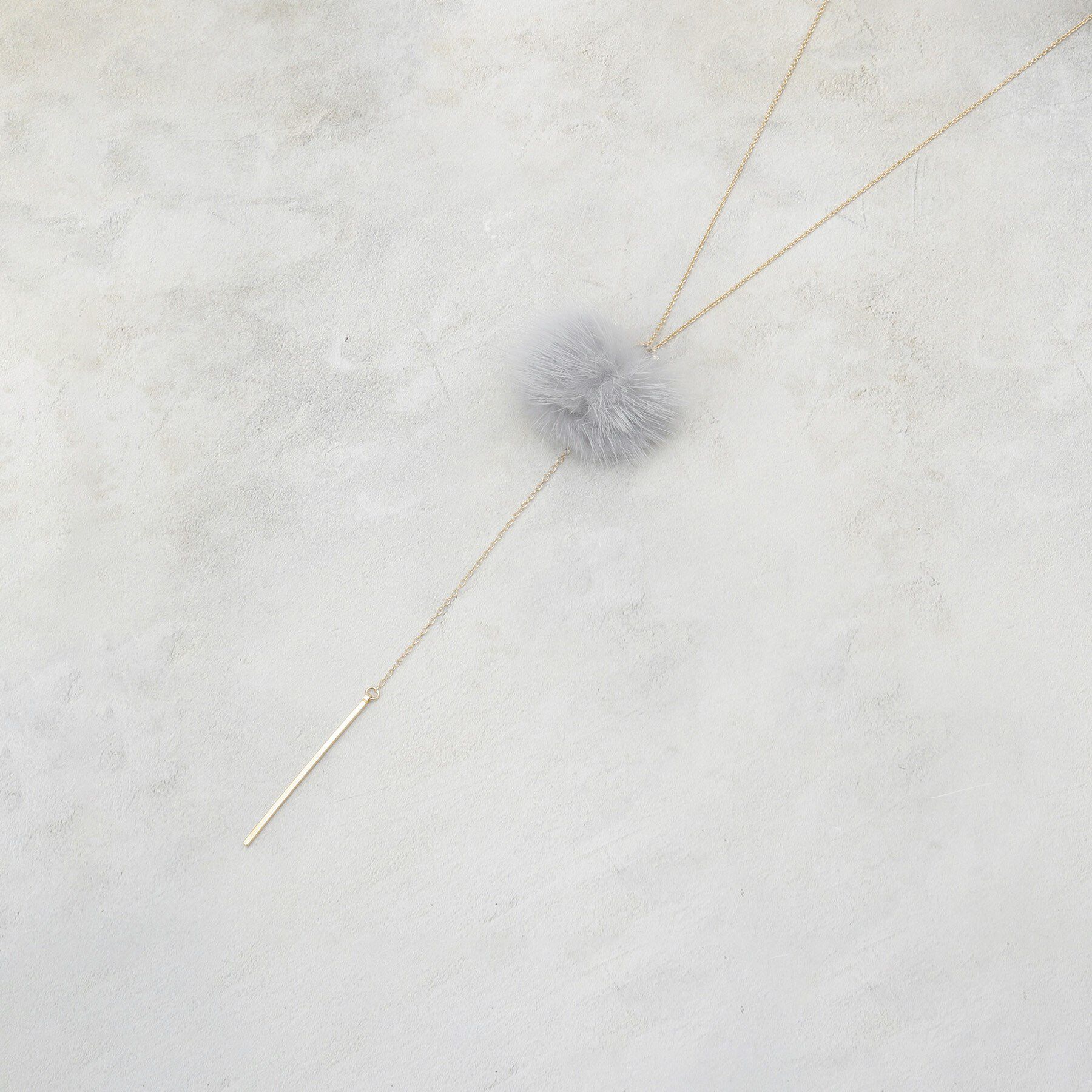 OPAQUE.CLIP「ミンクファー&times;ビジュースライドネックレス」|ネックレス|グレー(012)