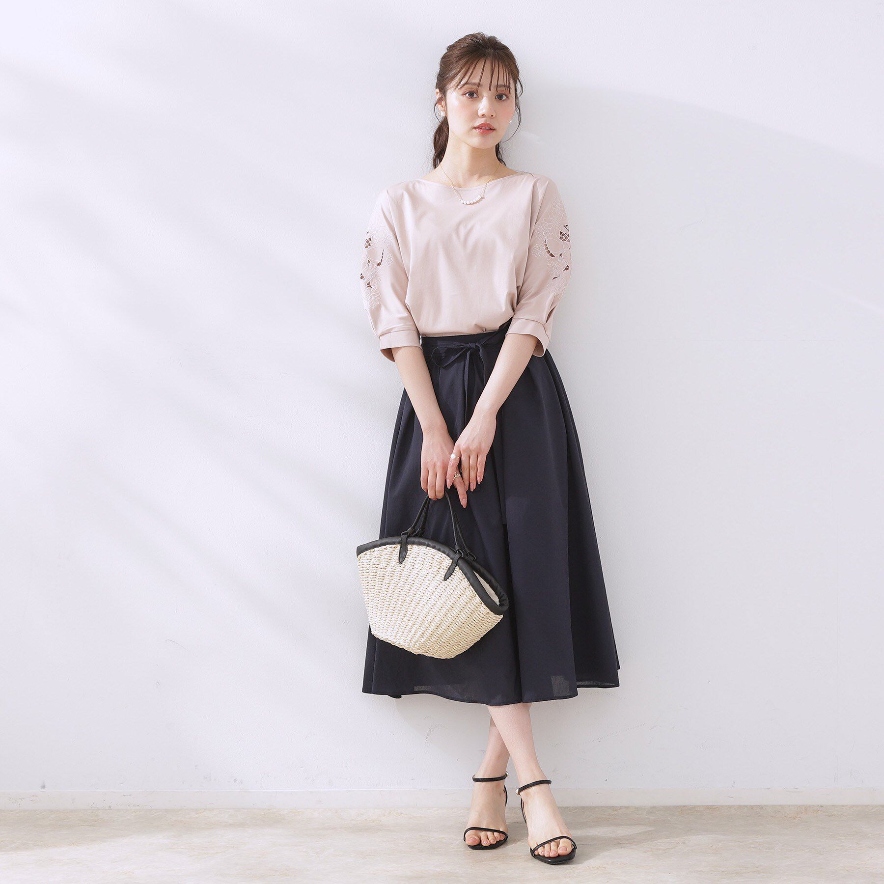 Couture broach「合皮トリミングペーパートート」|トートバッグ|