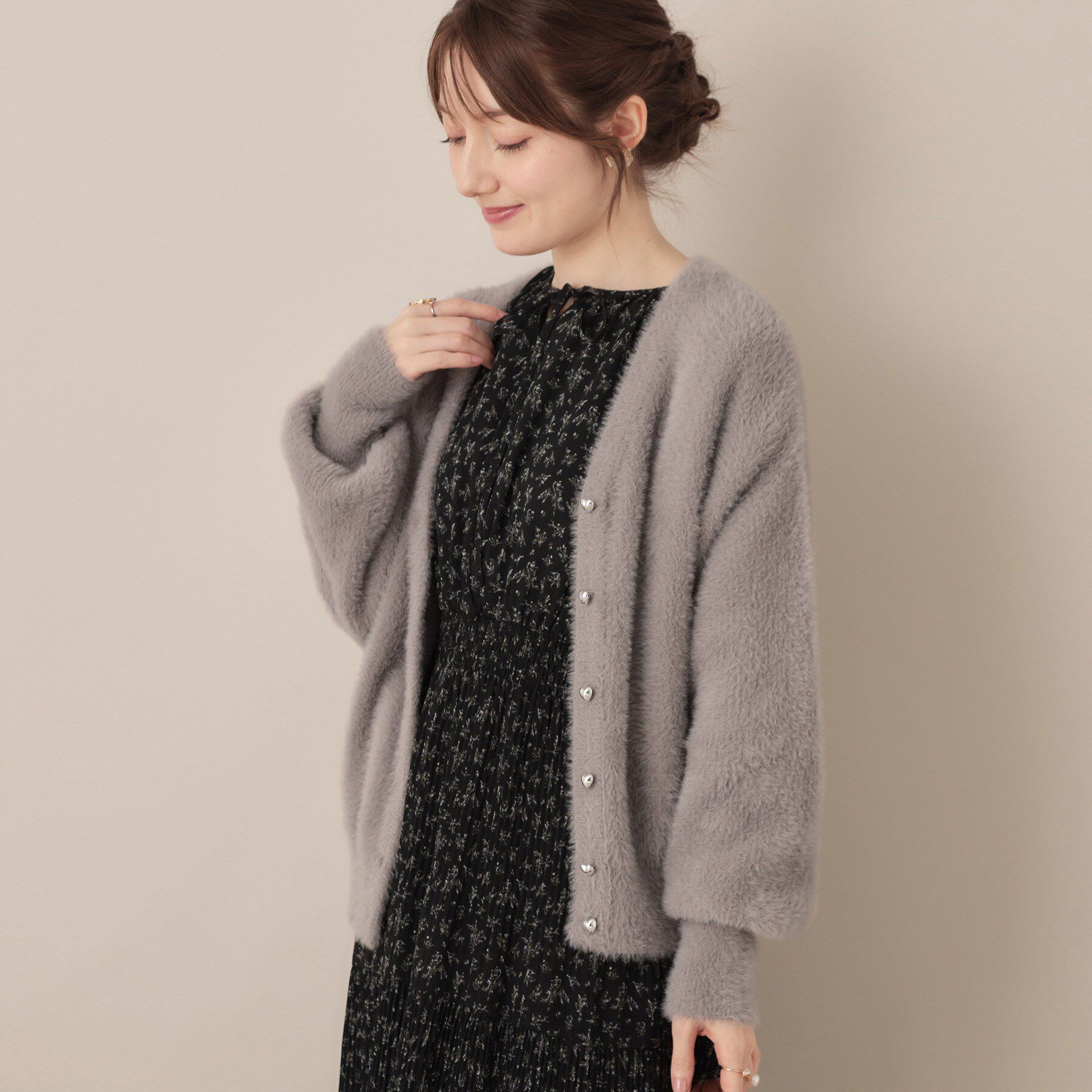 Couture broach「【ふわふわ/前後2WAY】フェザーカーディトップス」|カーディガン|