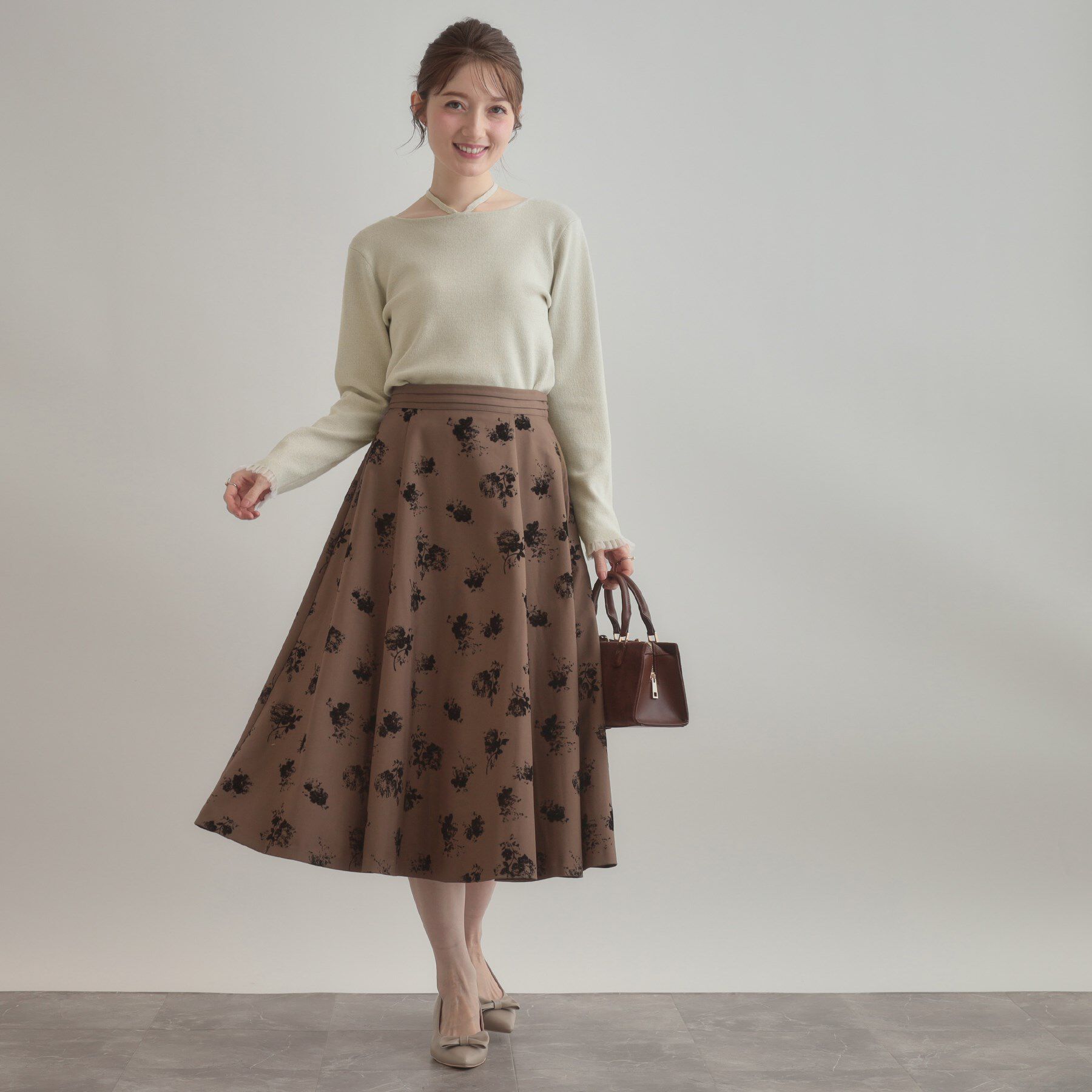 Couture broach「【大人可愛い・リボン取り外し可】前後2WAYラメリブ シアープチフリルニット」|ニット・セーター|