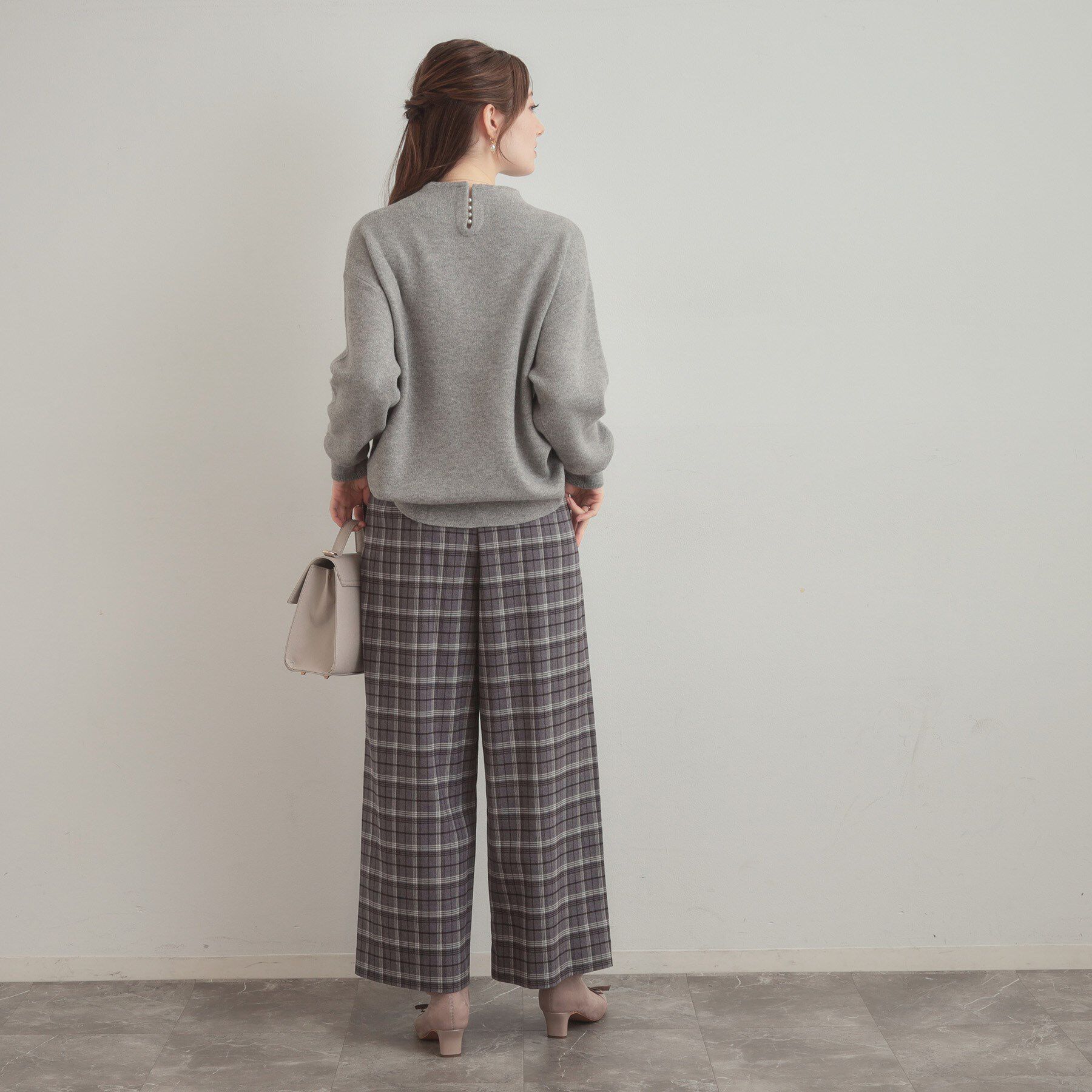 Couture broach「【ゆるふわ・通勤】リッシュアンゴラ バックパール調ニット」|ニット・セーター|