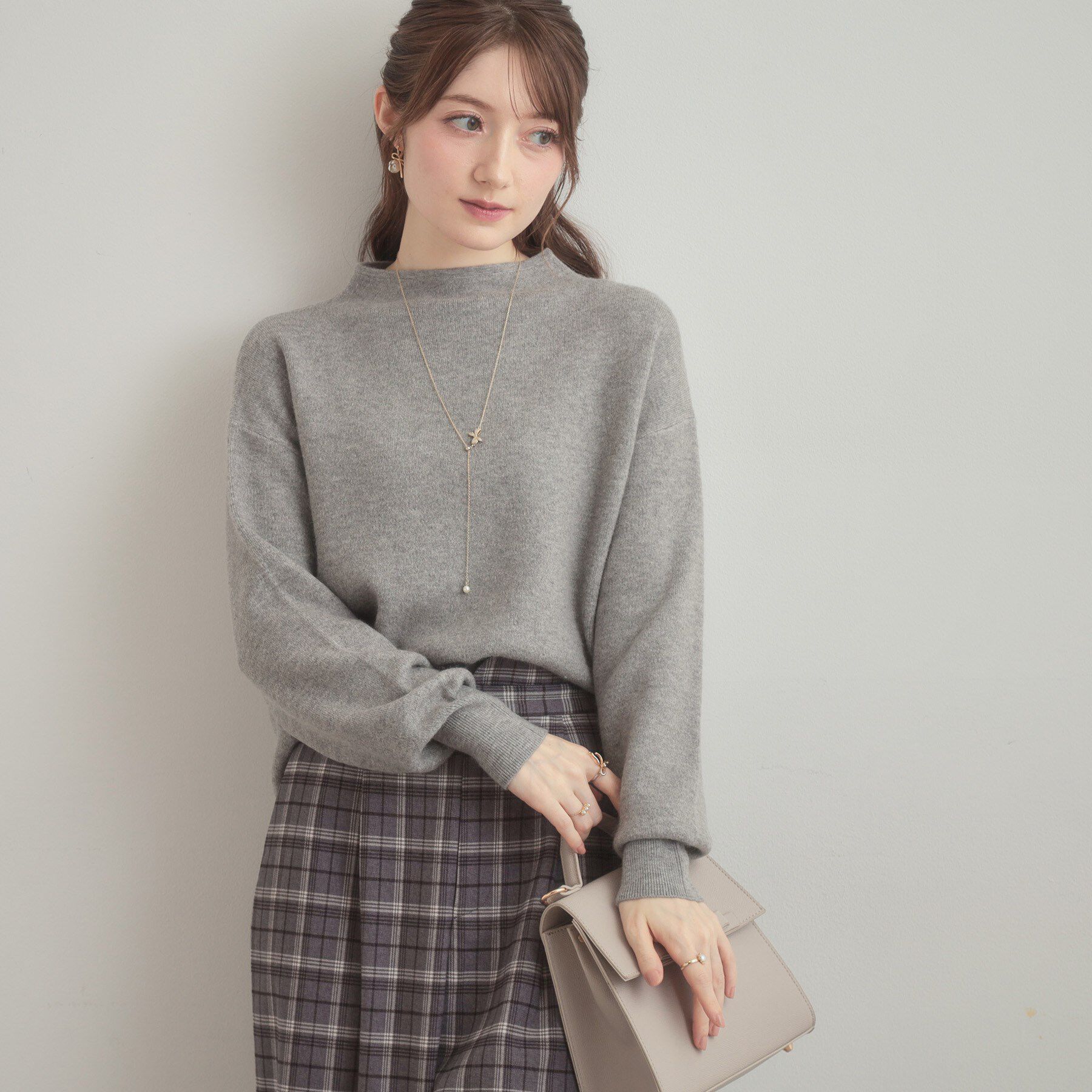 Couture broach「【ゆるふわ・通勤】リッシュアンゴラ バックパール調ニット」|ニット・セーター|