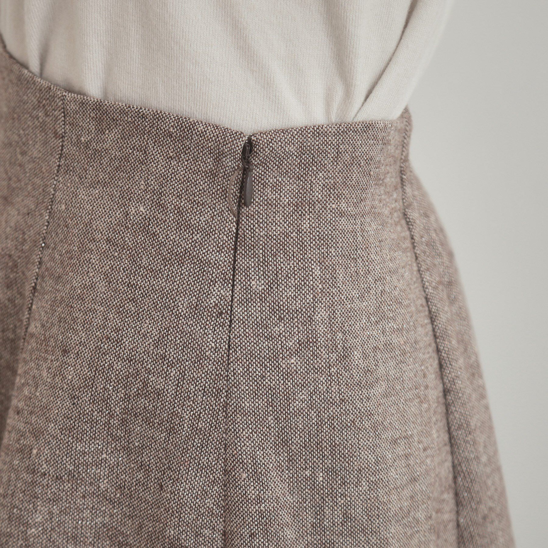 Couture broach「【通勤・大人上品】ラメツイード フレアスカート」|スカート|