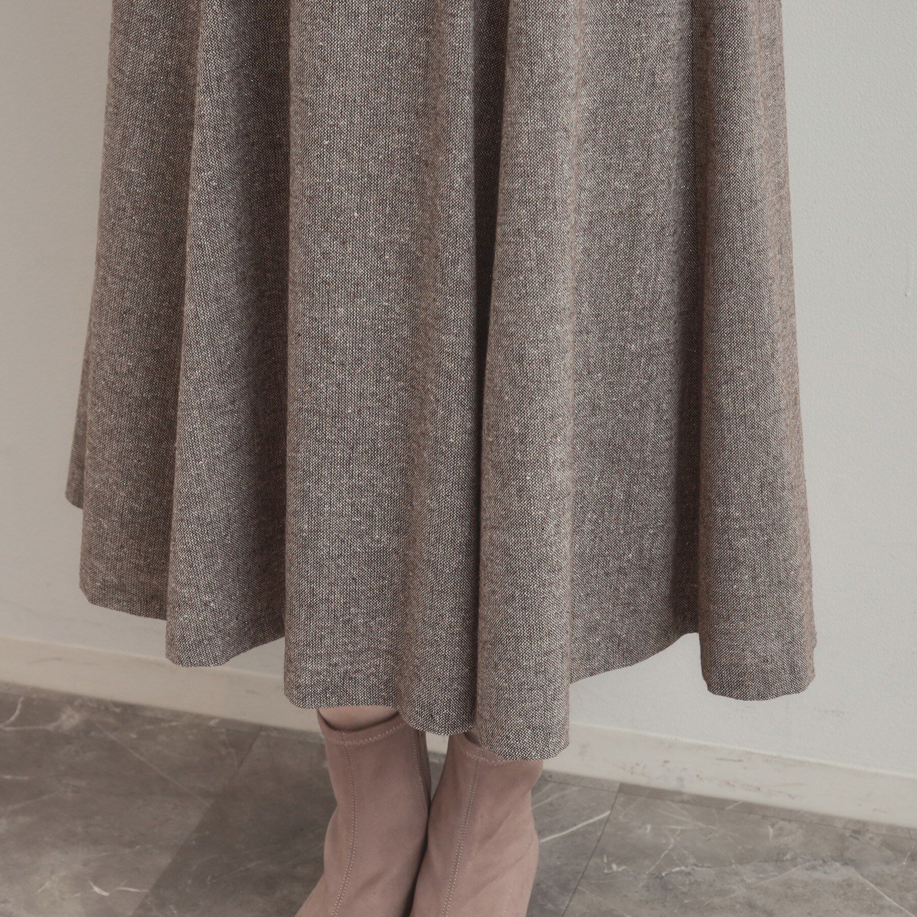 Couture broach「【通勤・大人上品】ラメツイード フレアスカート」|スカート|