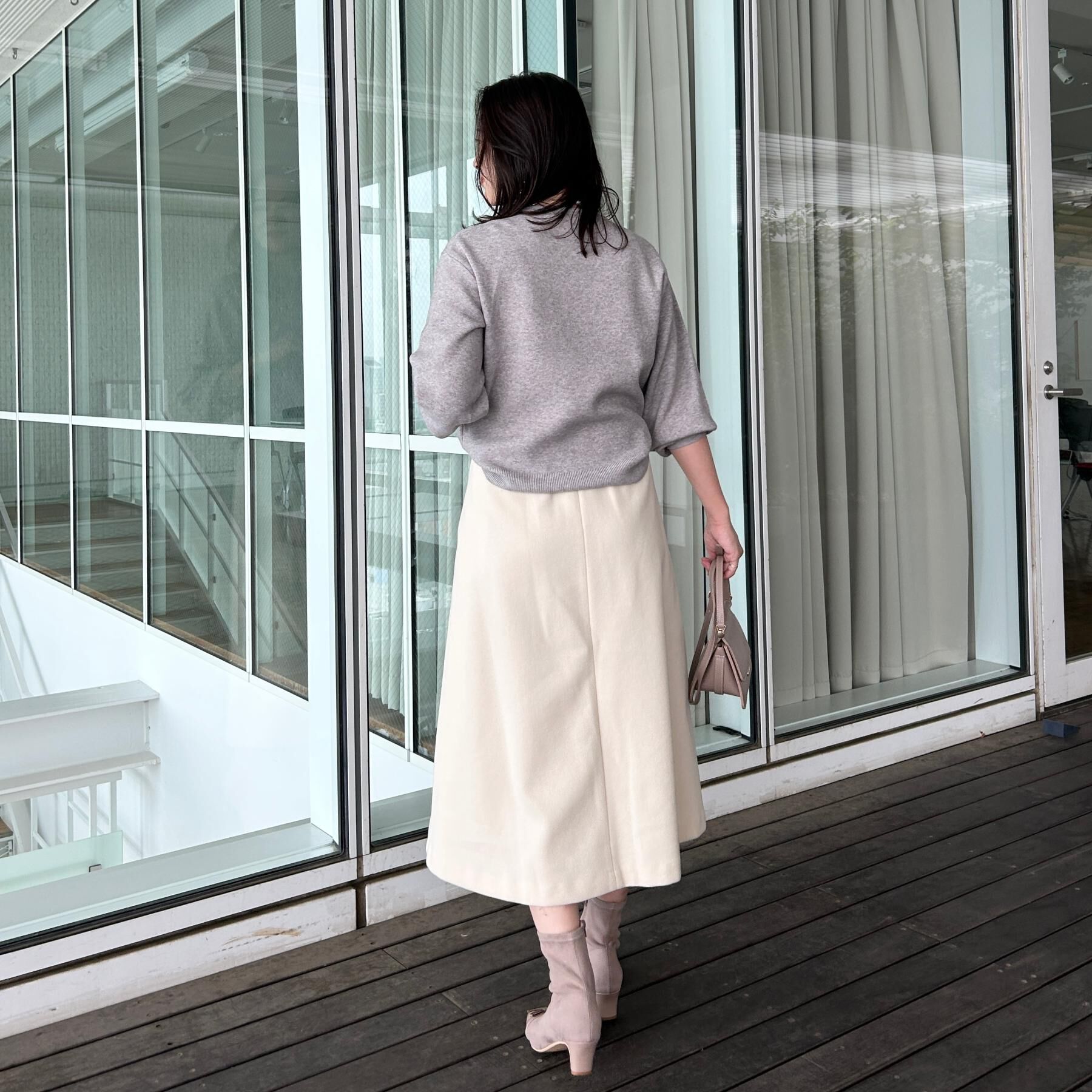 Couture broach「【通勤/金ボタン】フェイクウール ポンチスカート」|スカート|