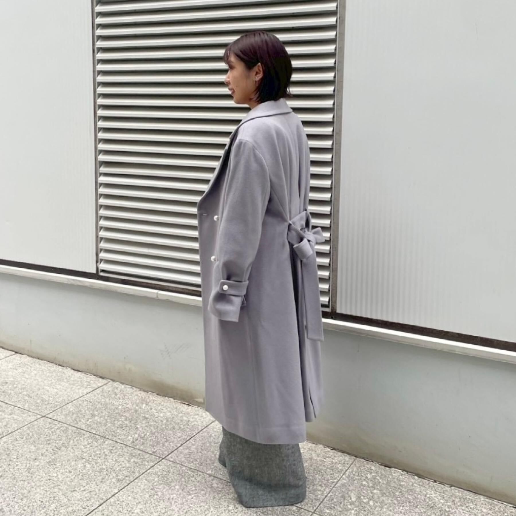 Couture broach「【大人上品・ベルト付き】パール調釦チェスターコート」|チェスターコート|