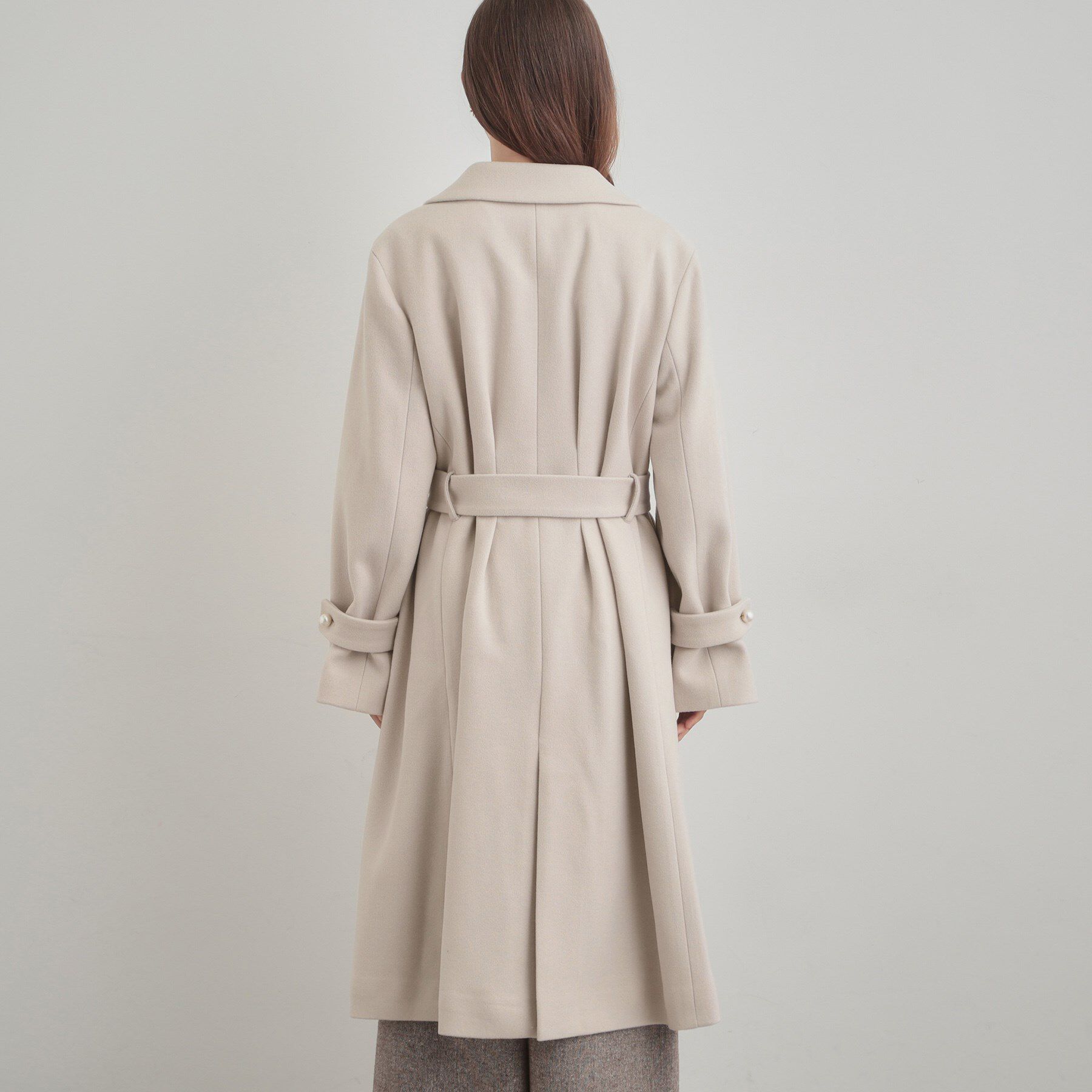 Couture broach「【大人上品・ベルト付き】パール調釦チェスターコート」|チェスターコート|