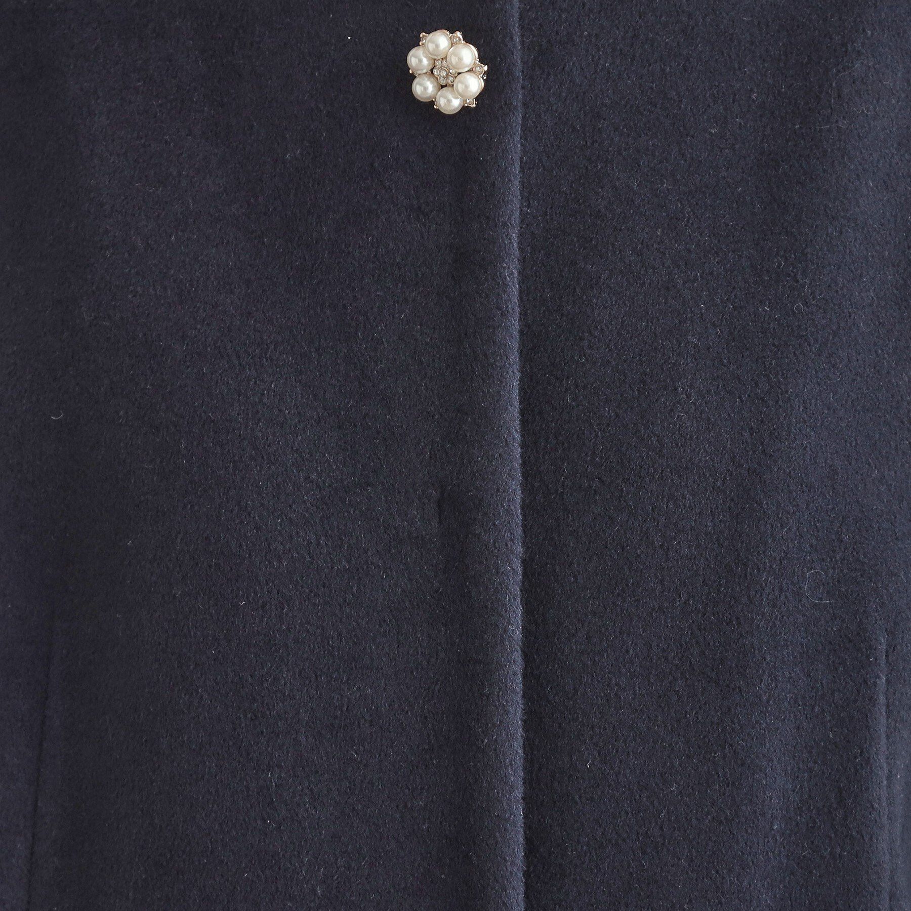 Couture broach「【通勤/ビジューブローチ付き】ノーカラー ロングコート」|ノーカラーコート|