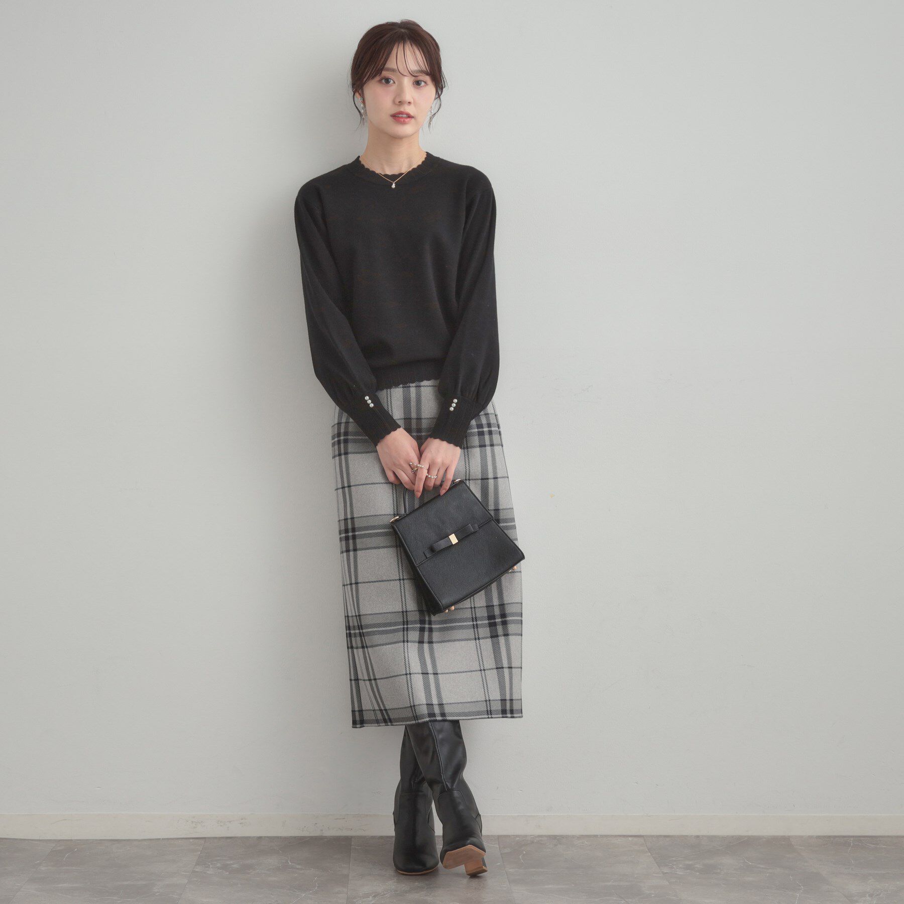 Couture broach「【洗える/スカラデザイン】パフスリーブ ニット」|ニット・セーター|