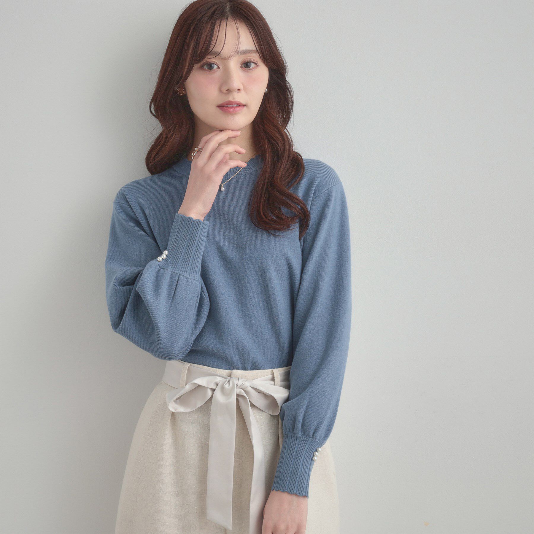 Couture broach「【洗える/スカラデザイン】パフスリーブ ニット」|ニット・セーター|