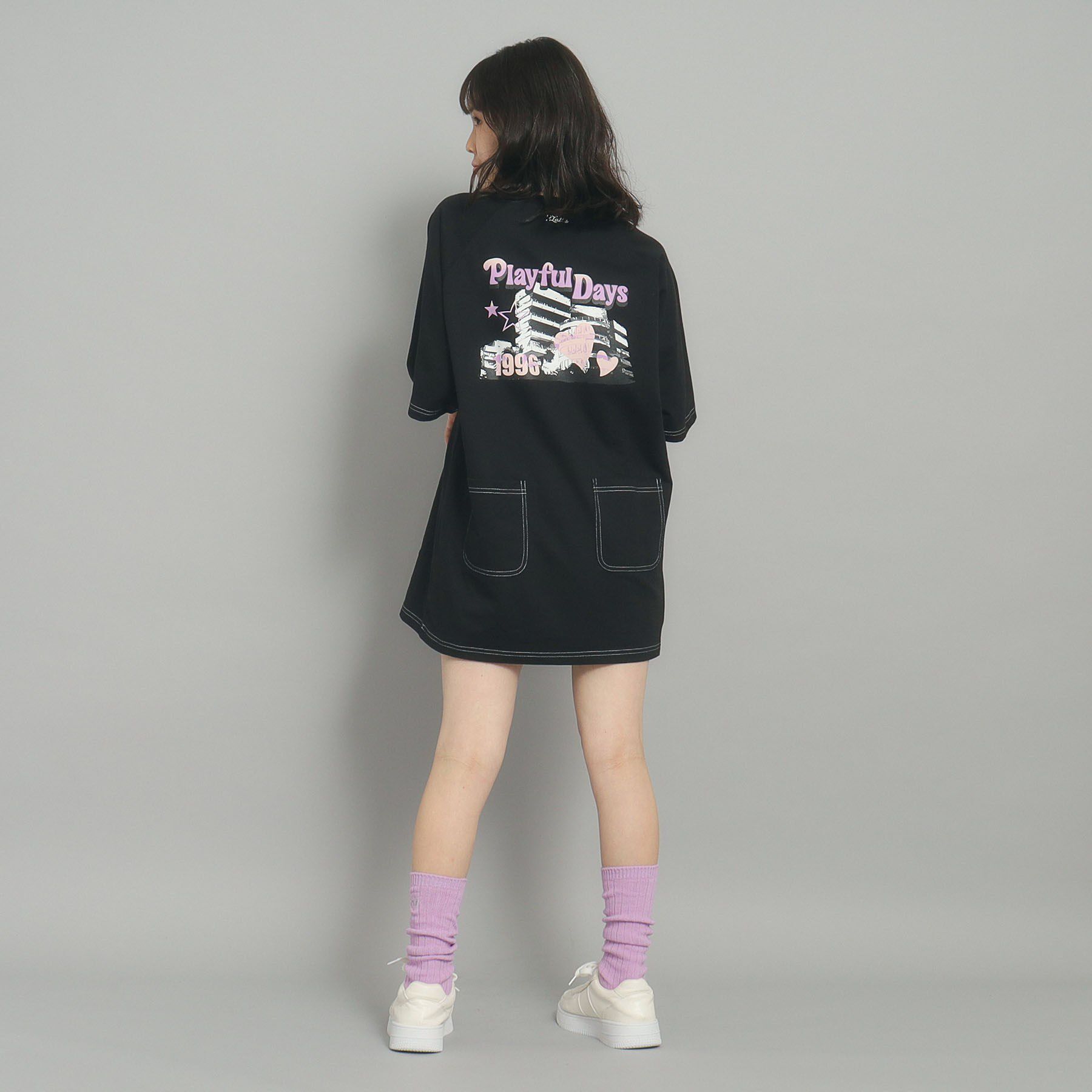 PINK-latte「ラグランプリントワンピース」|ワンピース|