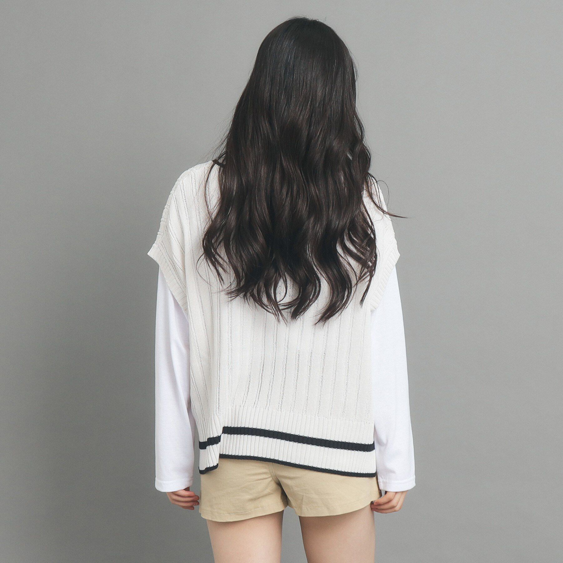 PINK-latte「プレッピーニットベスト」|ベスト・ジレ|