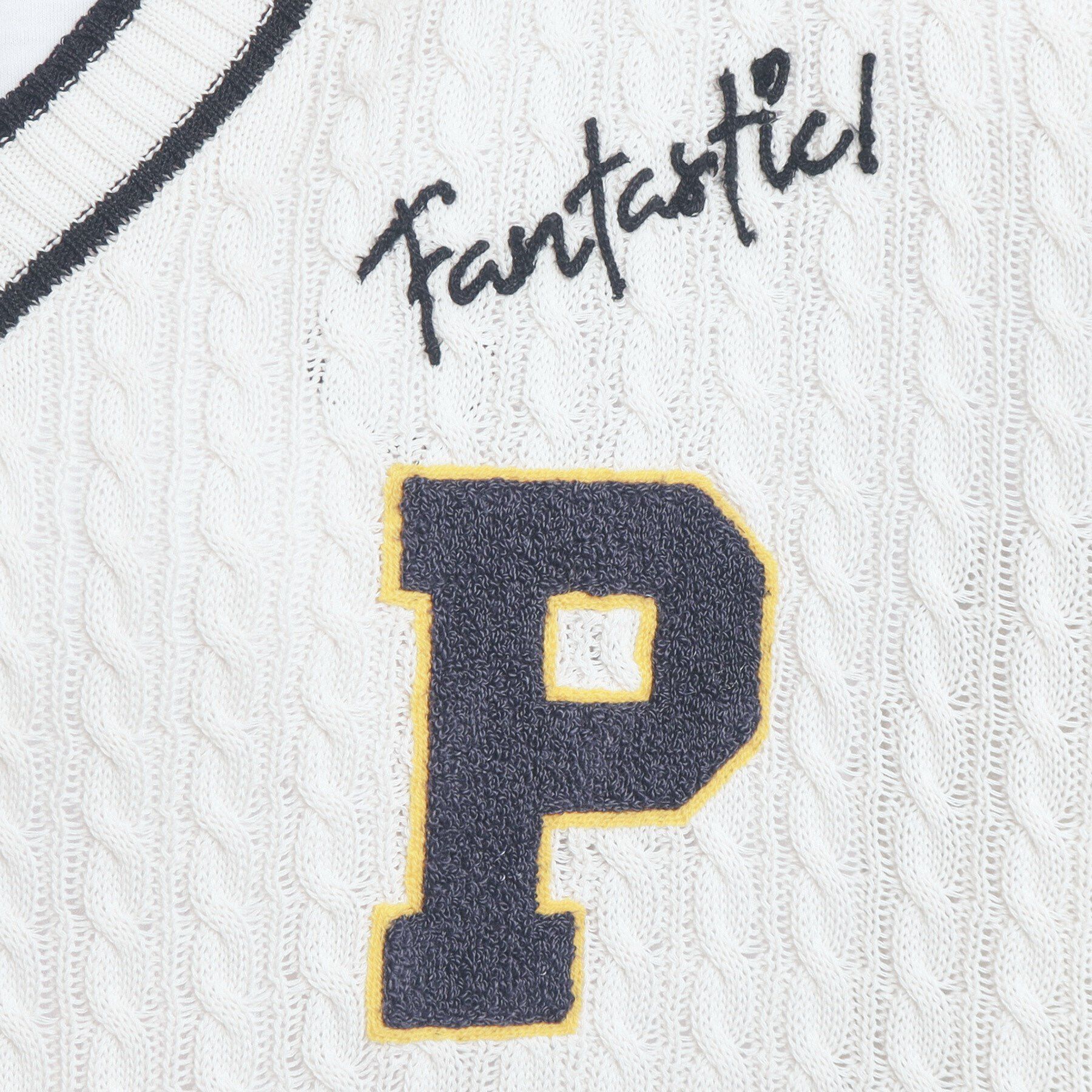 PINK-latte「プレッピーニットベスト」|ベスト・ジレ|