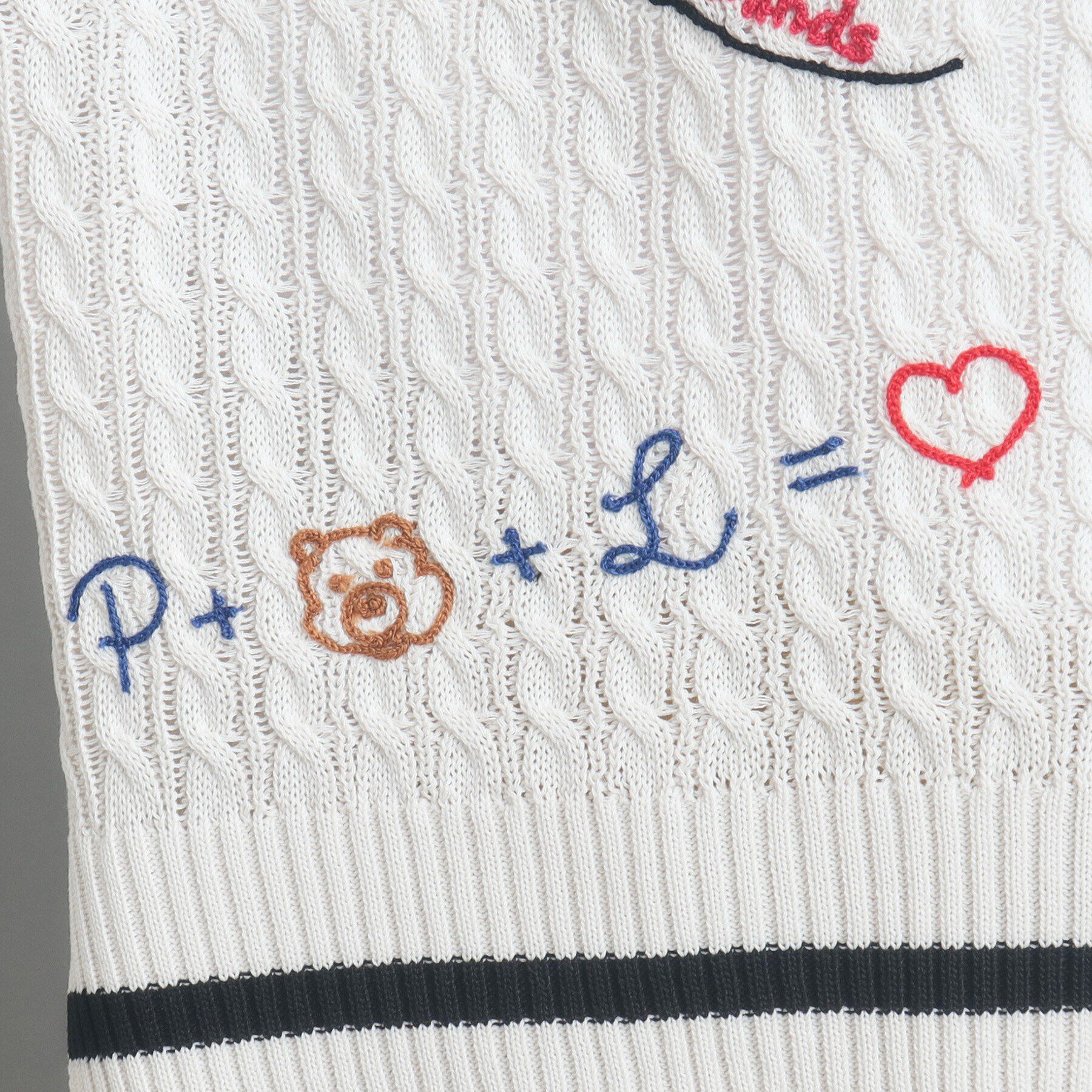PINK-latte「プレッピーニットベスト」|ベスト・ジレ|