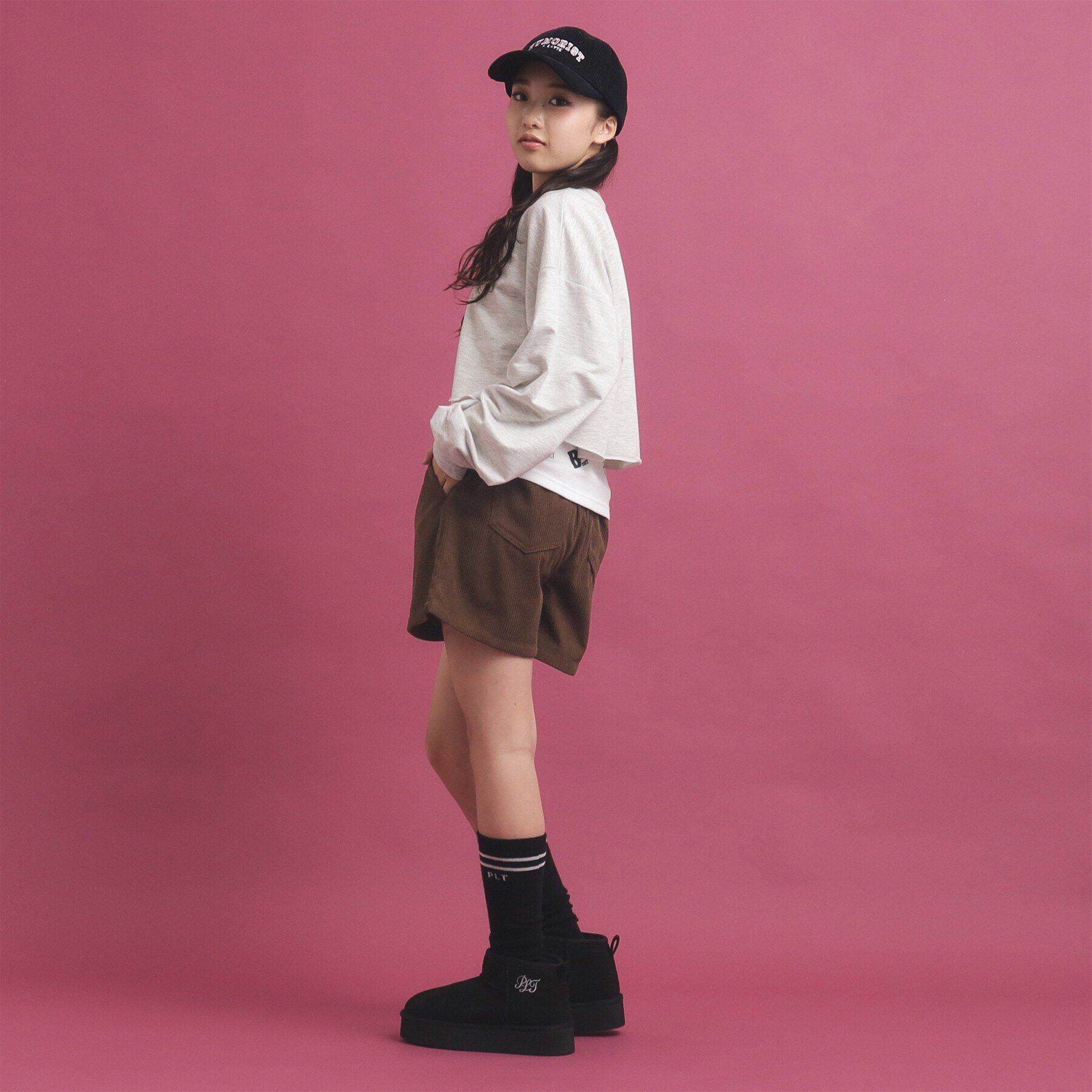 PINK-latte「ベーシック コーディロイショートパンツ」|キュロット|