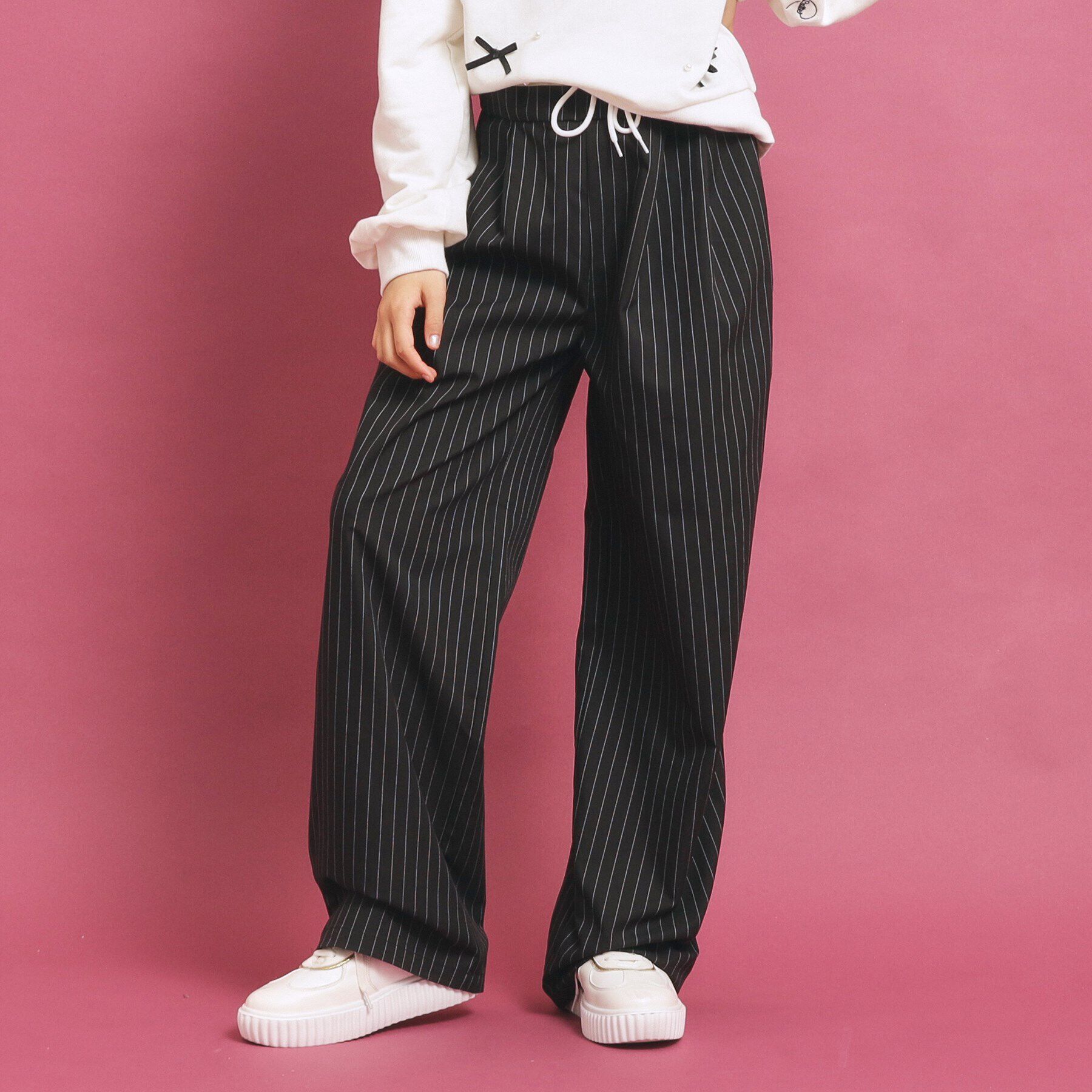 PINK-latte「ウエストレイヤード風パンツ」|その他|ブラック(319)