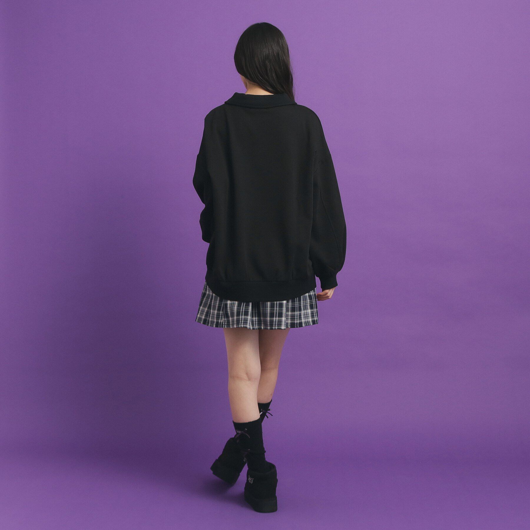 PINK-latte「シャギー衿ジッププルオーバー」|Tシャツ・カットソー|