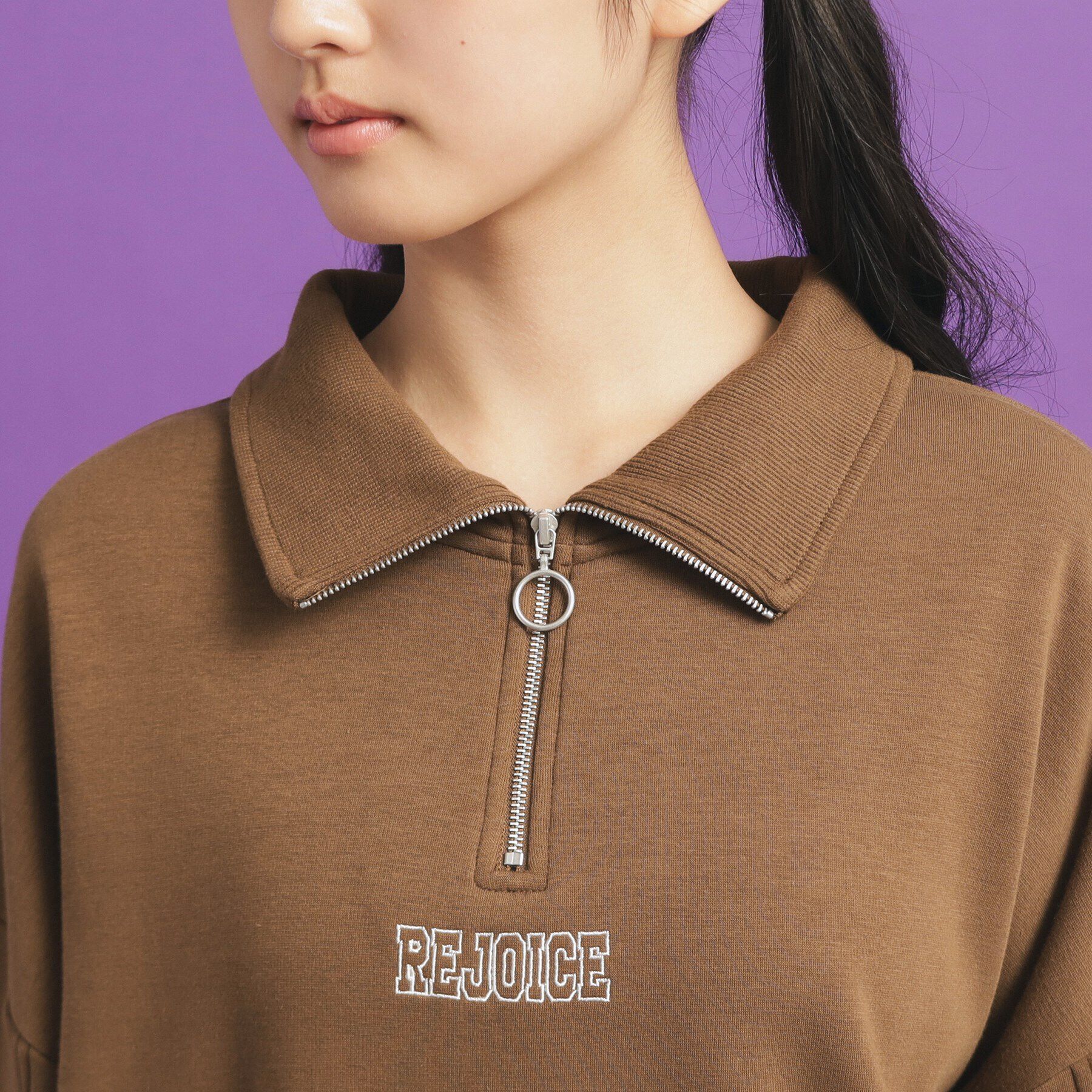 PINK-latte「シャギー衿ジッププルオーバー」|Tシャツ・カットソー|