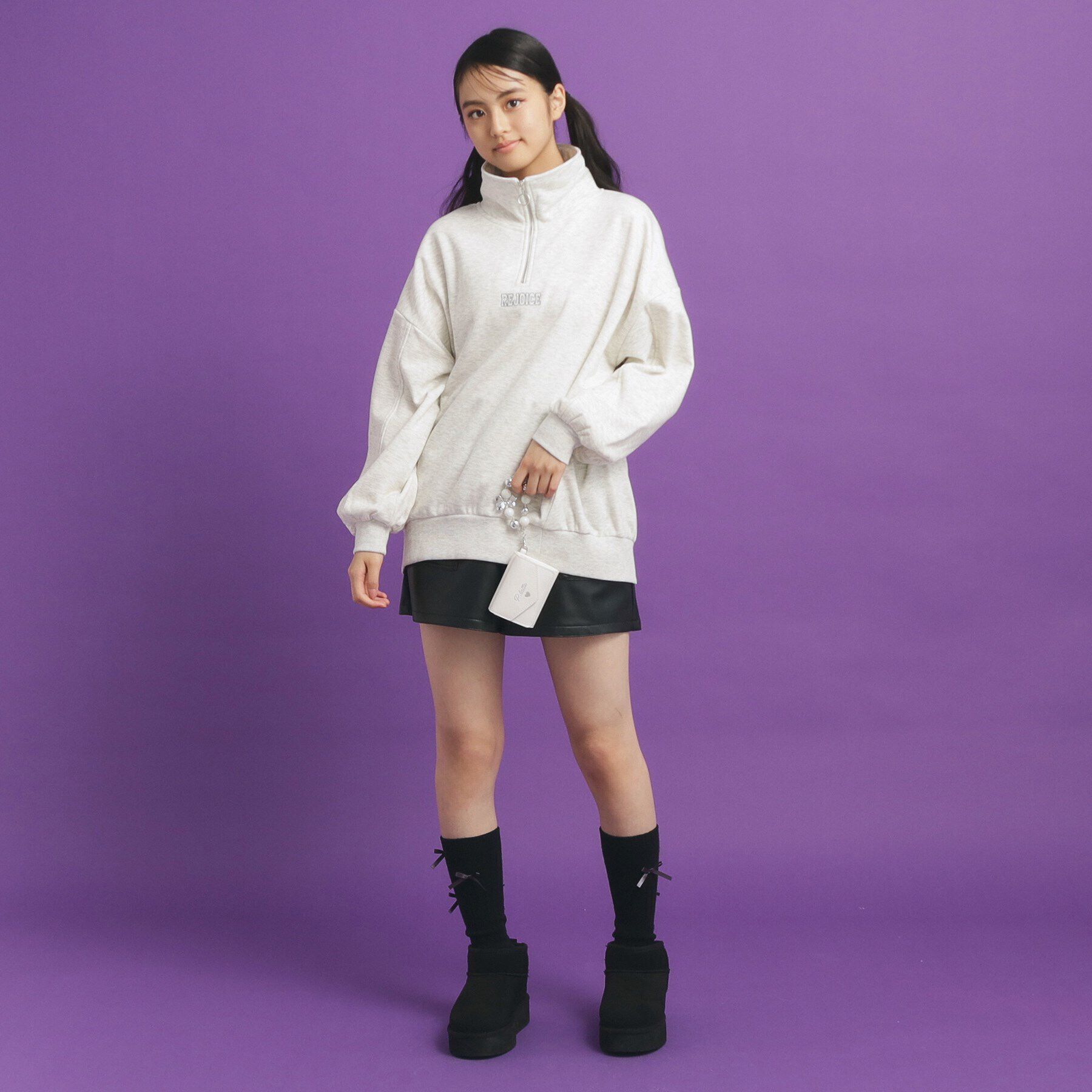 PINK-latte「シャギー衿ジッププルオーバー」|Tシャツ・カットソー|