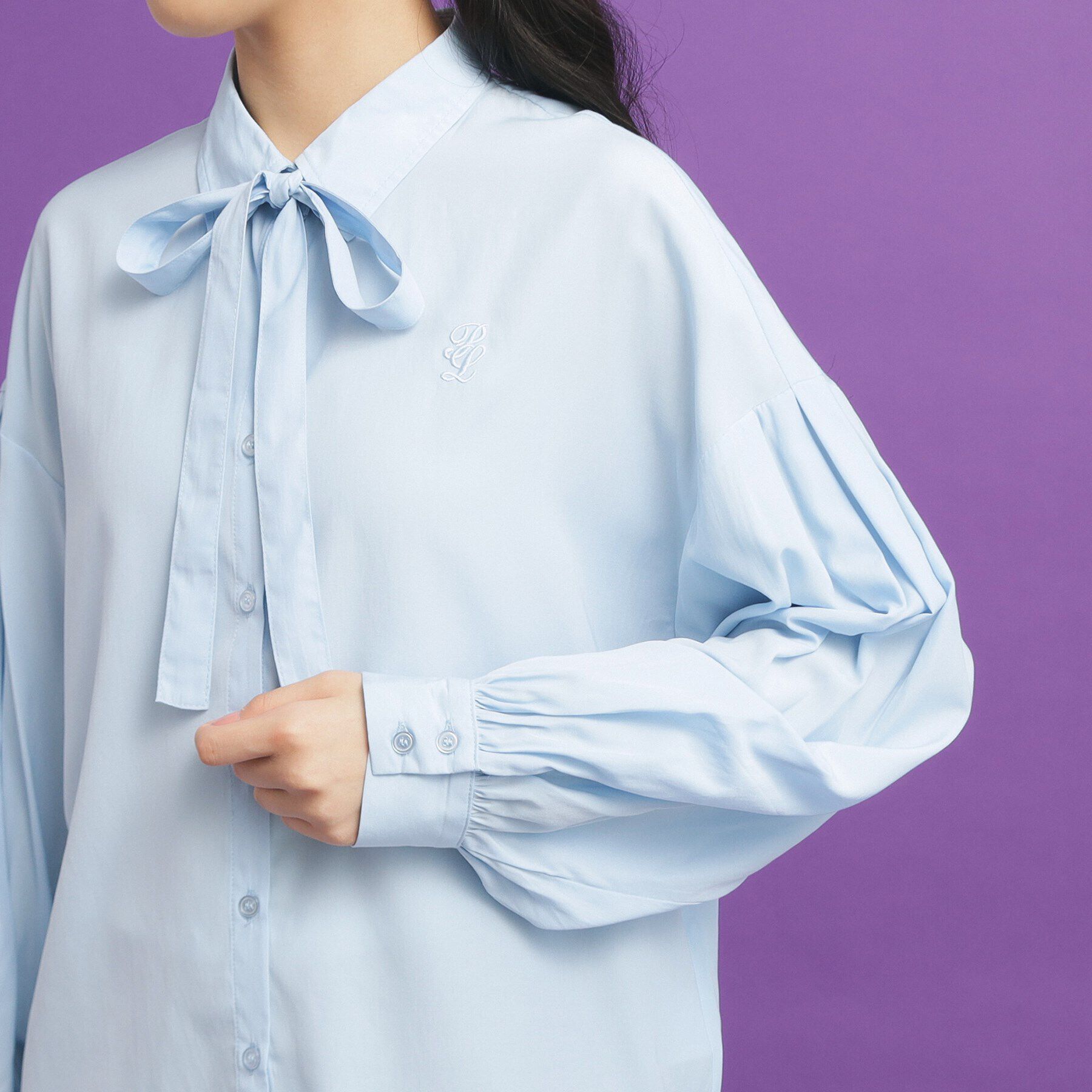 PINK-latte「リボンタイ付きデザインブラウス」|シャツ・ブラウス|