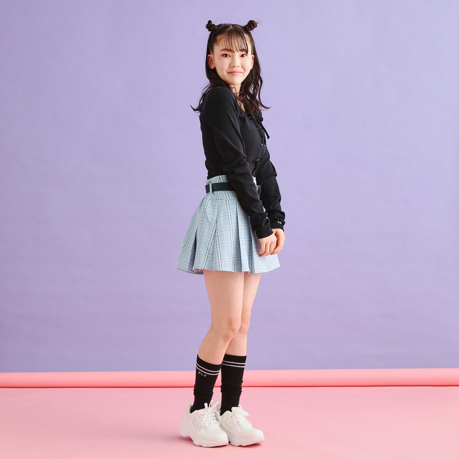 PINK-latte「ベルト付きプリーツスカート」|スカート|