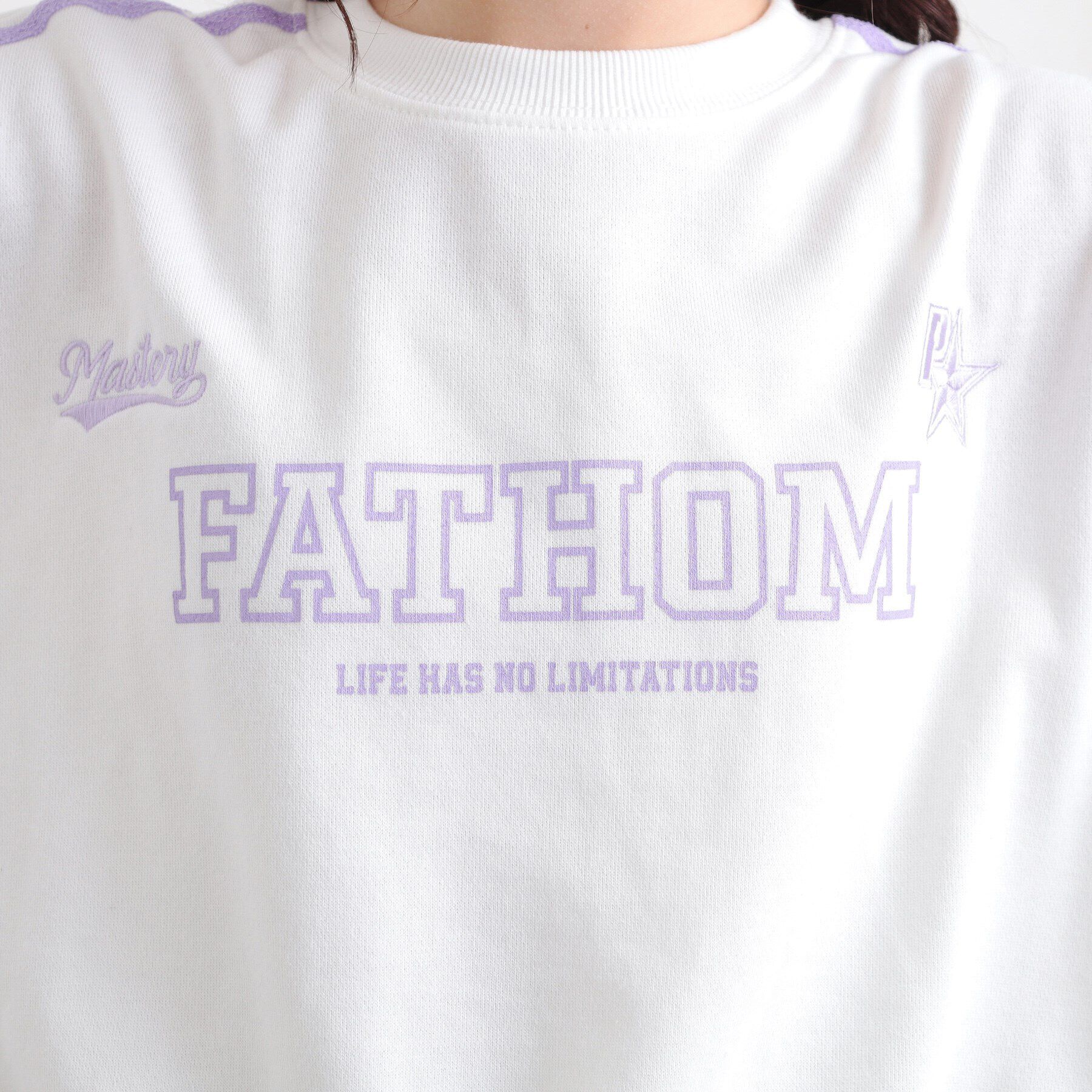 PINK-latte「ミニ裏レースライン短丈プルオーバー」|Tシャツ・カットソー|