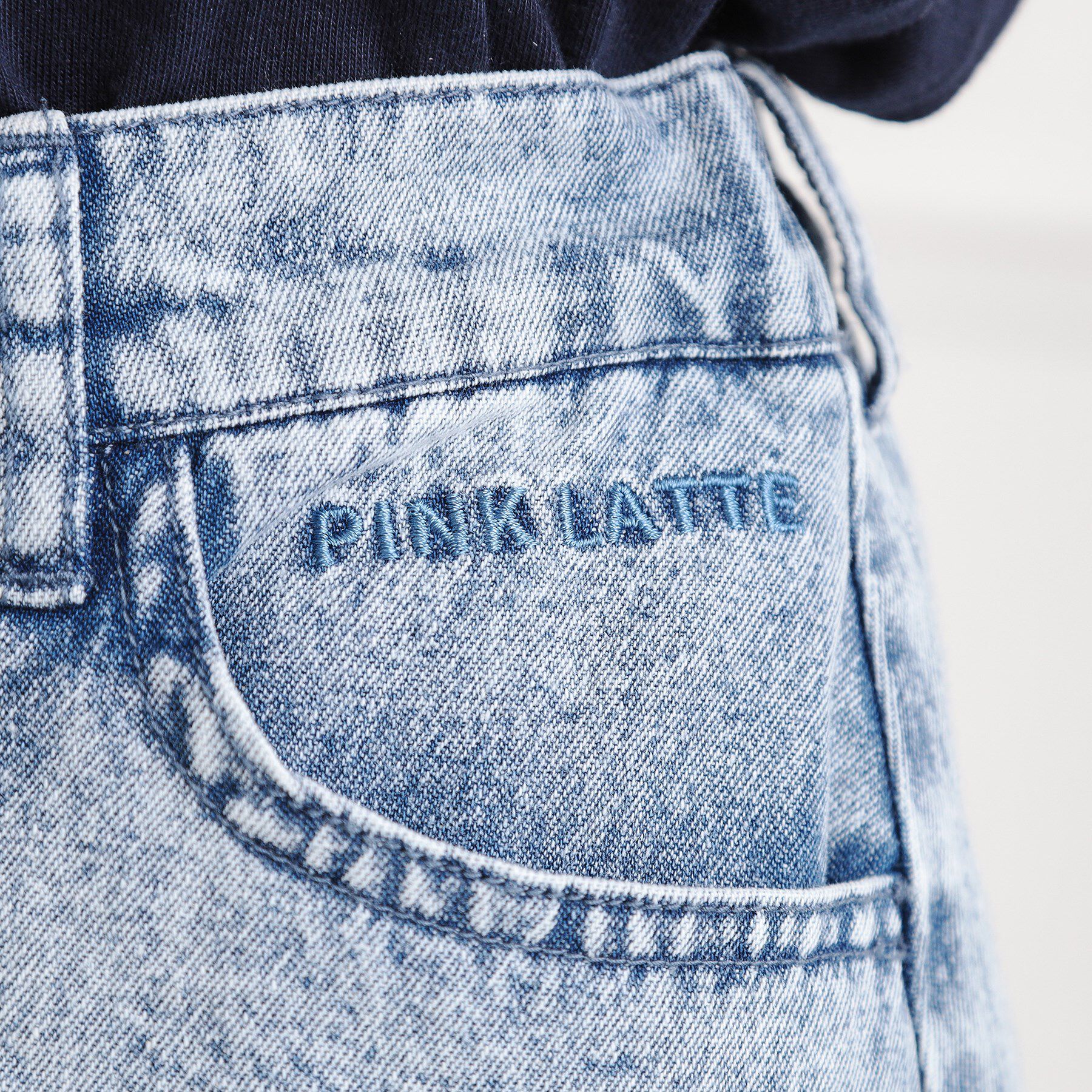 PINK-latte「デニム裾プリーツスカート」|スカート|