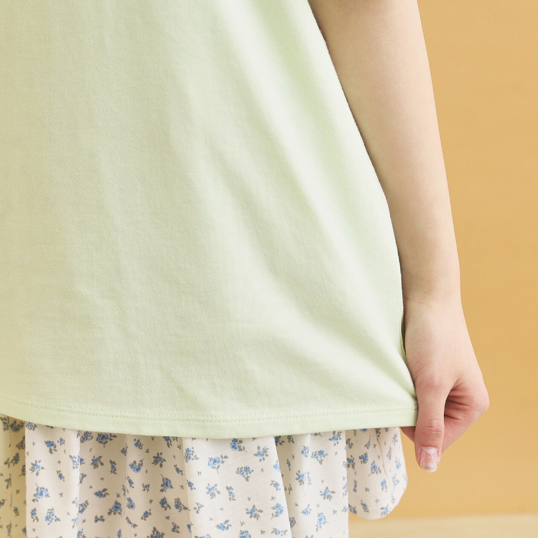 PINK-latte「チュール切替肩あきTシャツ」|Tシャツ・カットソー|