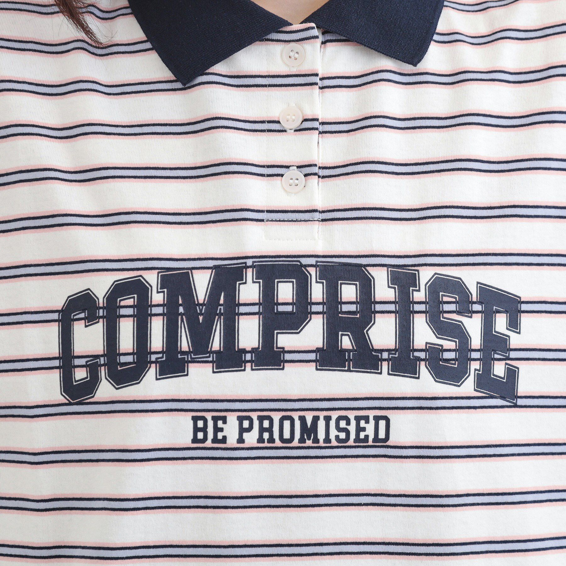 PINK-latte「ラガーシャツTシャツ」|Tシャツ・カットソー|