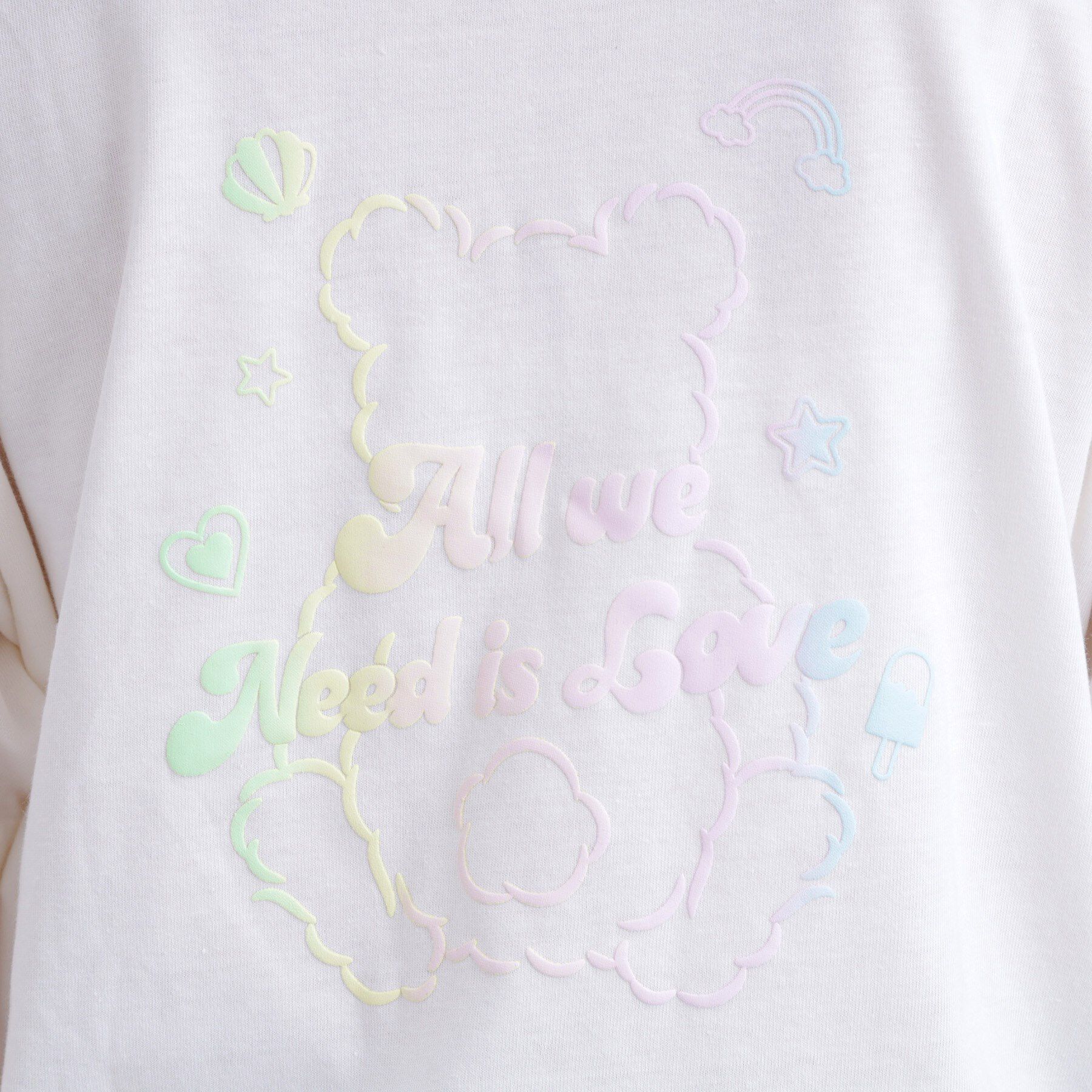 PINK-latte「グラデーションくまちゃん発砲ビッグTシャツ」|Tシャツ・カットソー|