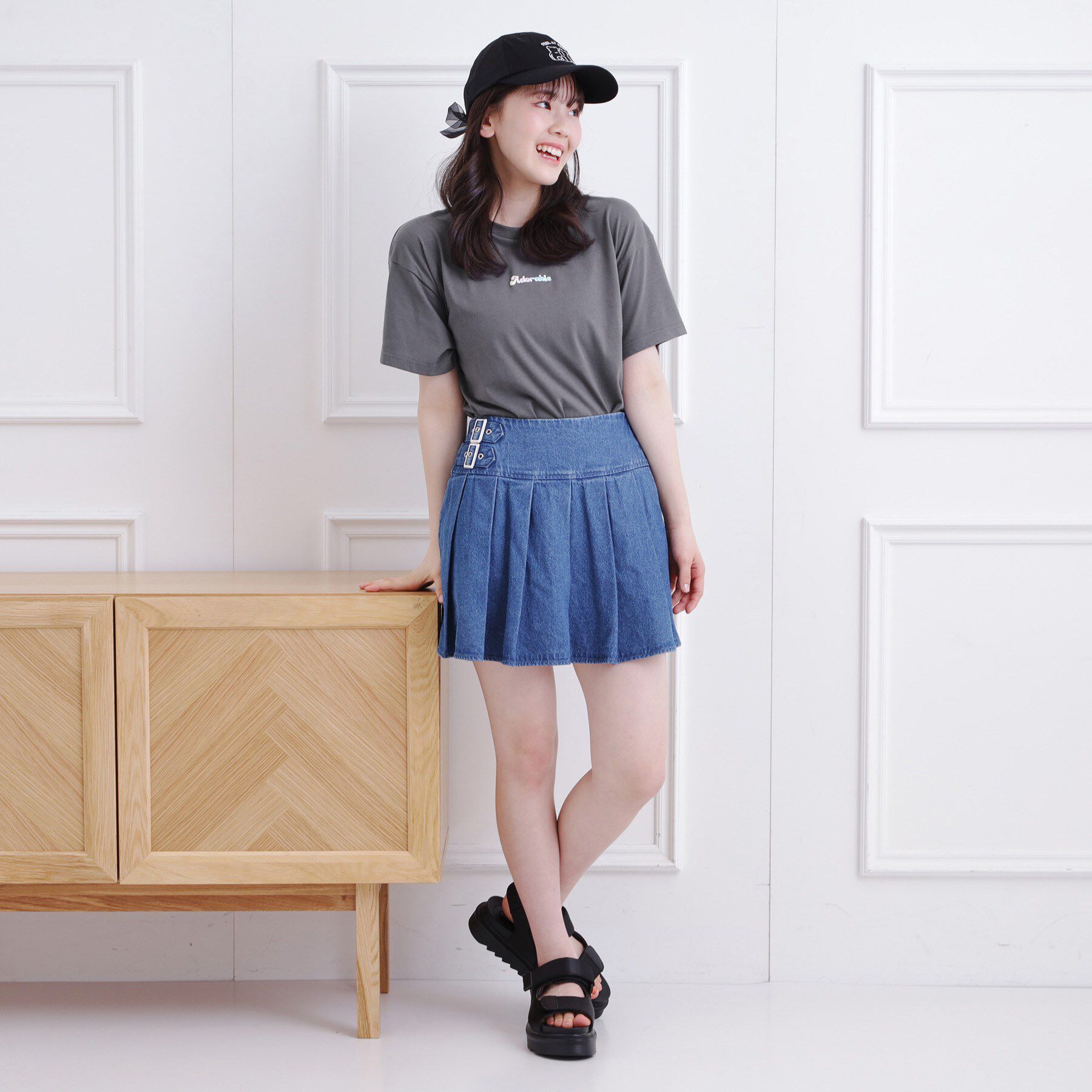 PINK-latte「グラデーションくまちゃん発砲ビッグTシャツ」|Tシャツ・カットソー|