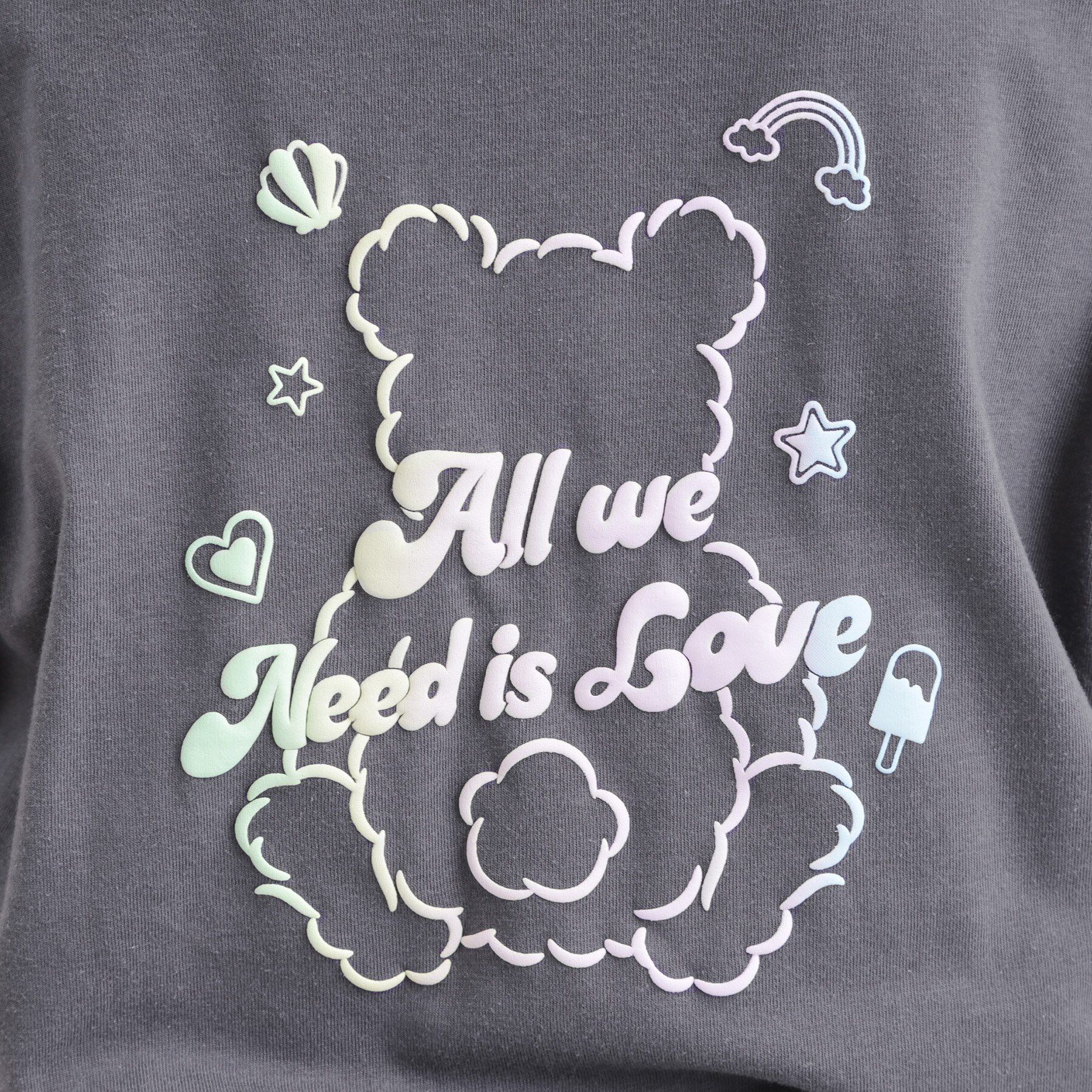 PINK-latte「グラデーションくまちゃん発砲ビッグTシャツ」|Tシャツ・カットソー|