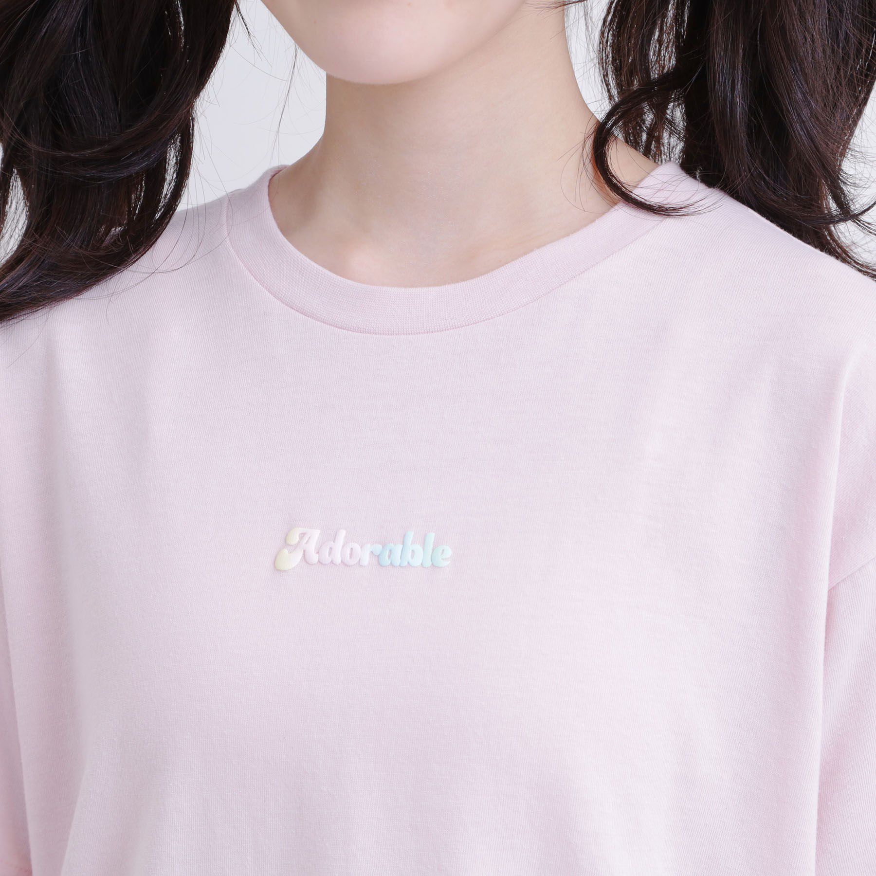 PINK-latte「グラデーションくまちゃん発砲ビッグTシャツ」|Tシャツ・カットソー|