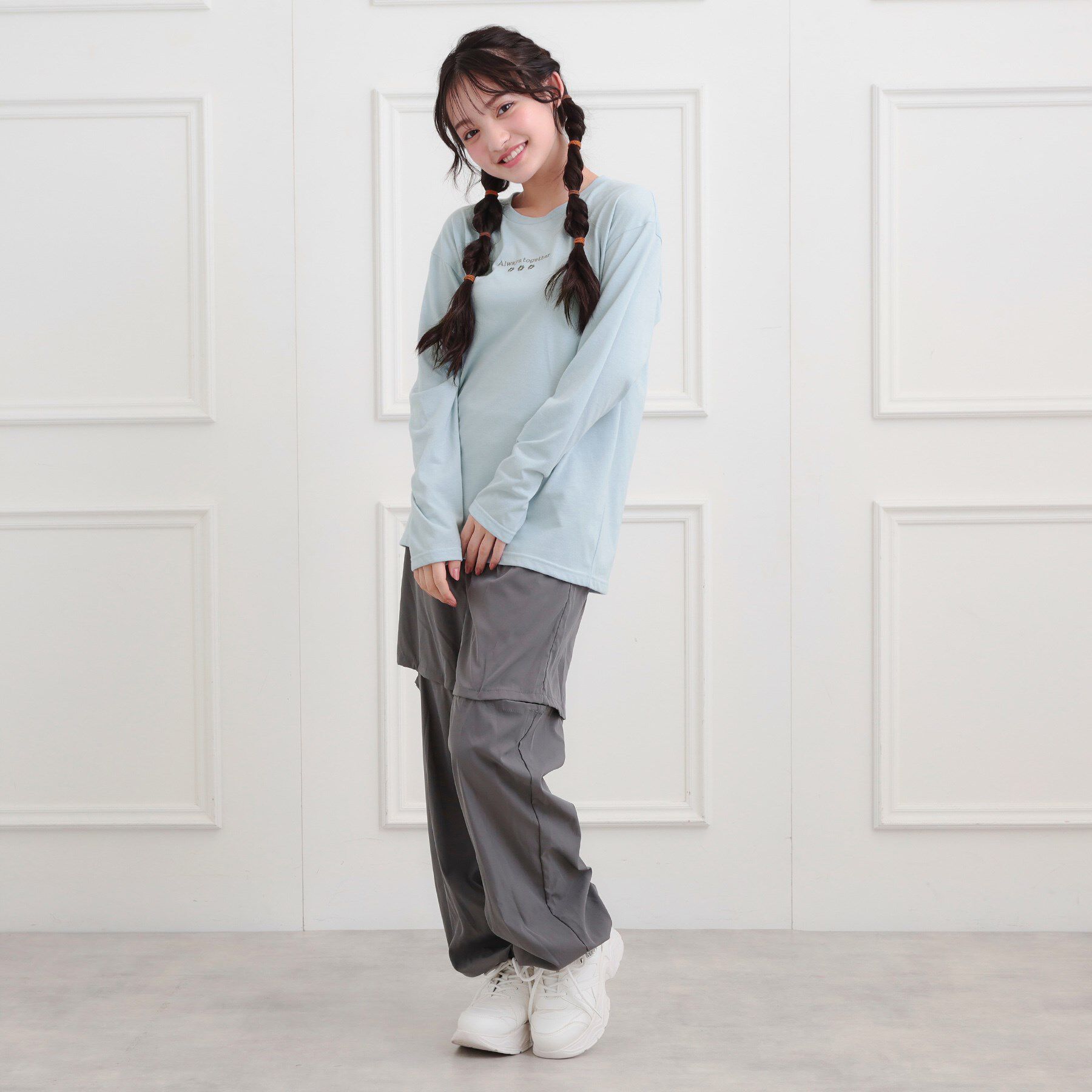 PINK-latte「くまちゃんビッグロンT」|Tシャツ・カットソー|