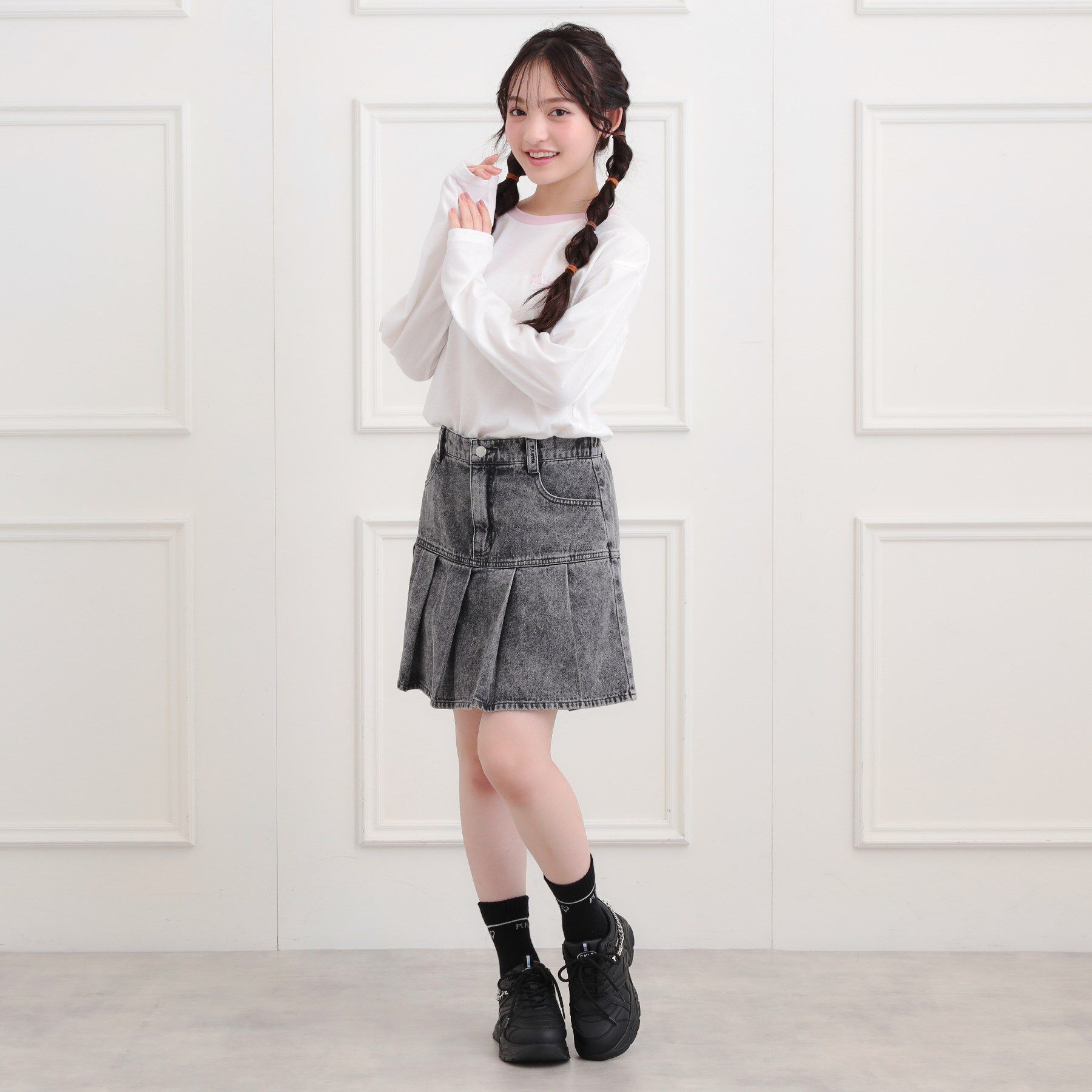 PINK-latte「リンガープリントロンT」|Tシャツ・カットソー|