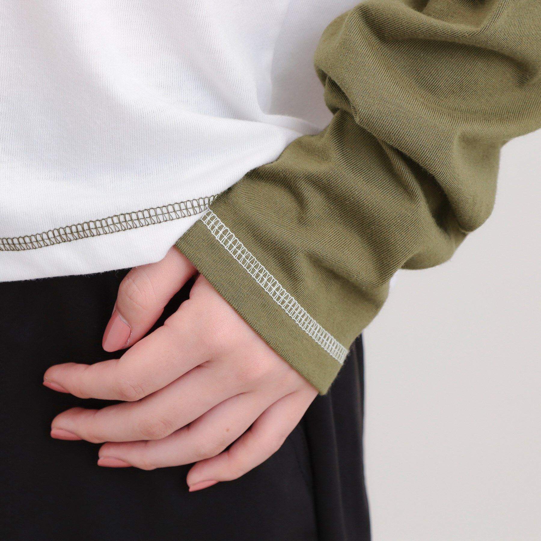 PINK-latte「レイヤード風肩あきロンT」|Tシャツ・カットソー|