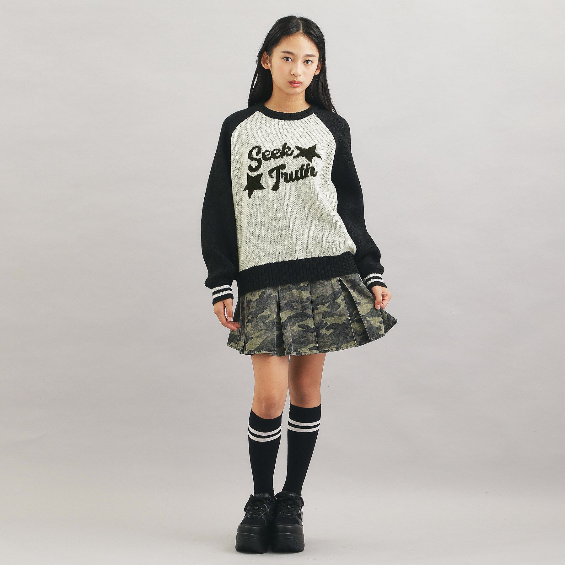 PINK-latte「アソートジャカードプルオーバー」|ニット・セーター|