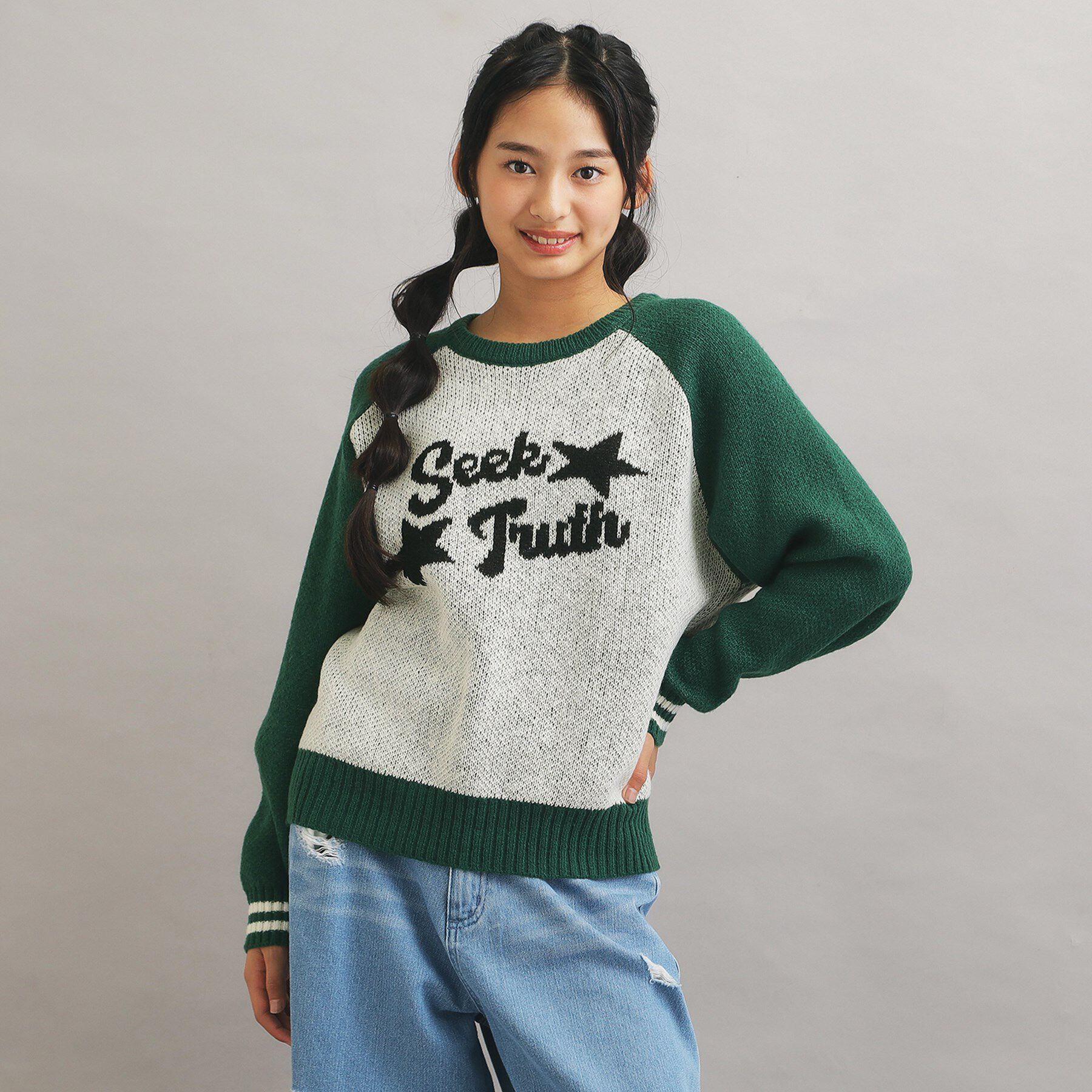 PINK-latte「アソートジャカードプルオーバー」|ニット・セーター|