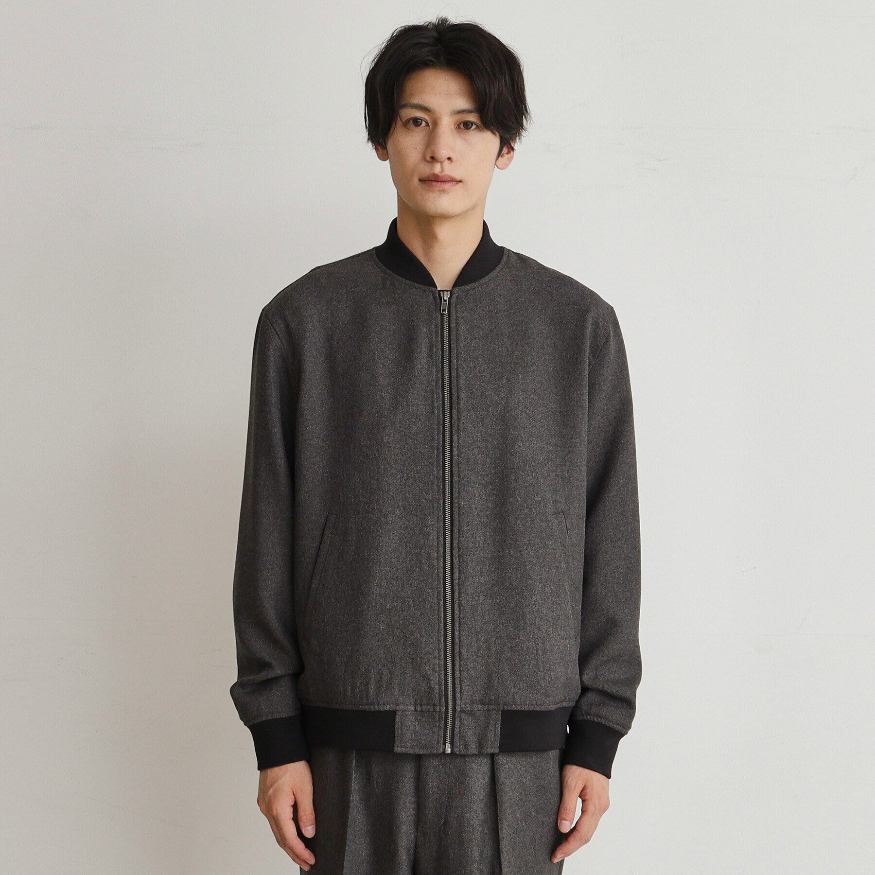 THE SHOP TK「【セットアップ可】シャークスキンリブブルゾン」|ブルゾン・スタジャン|