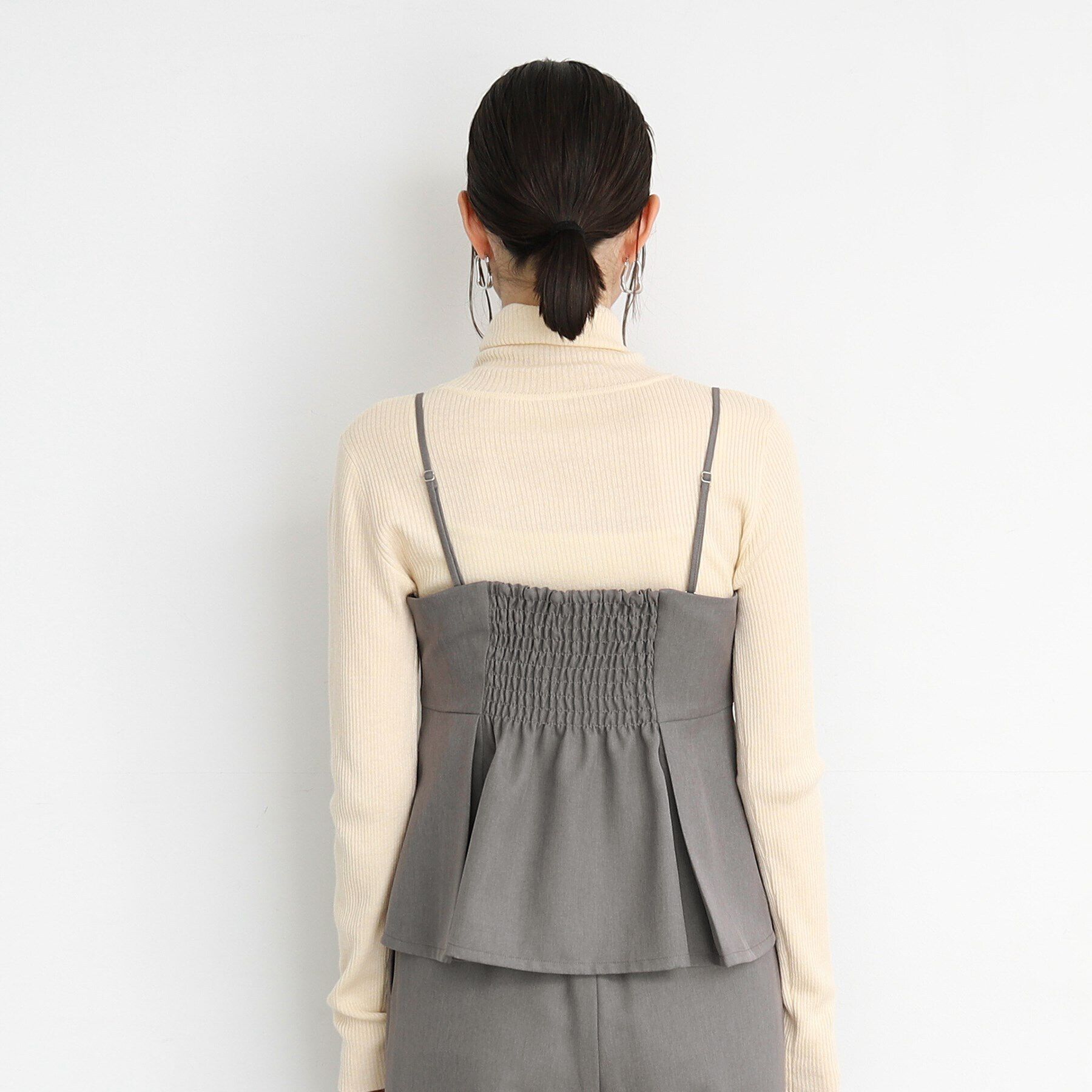 THE SHOP TK「【セットアップ可/洗える】パウダリーツイルビスチェ」|キャミソール|