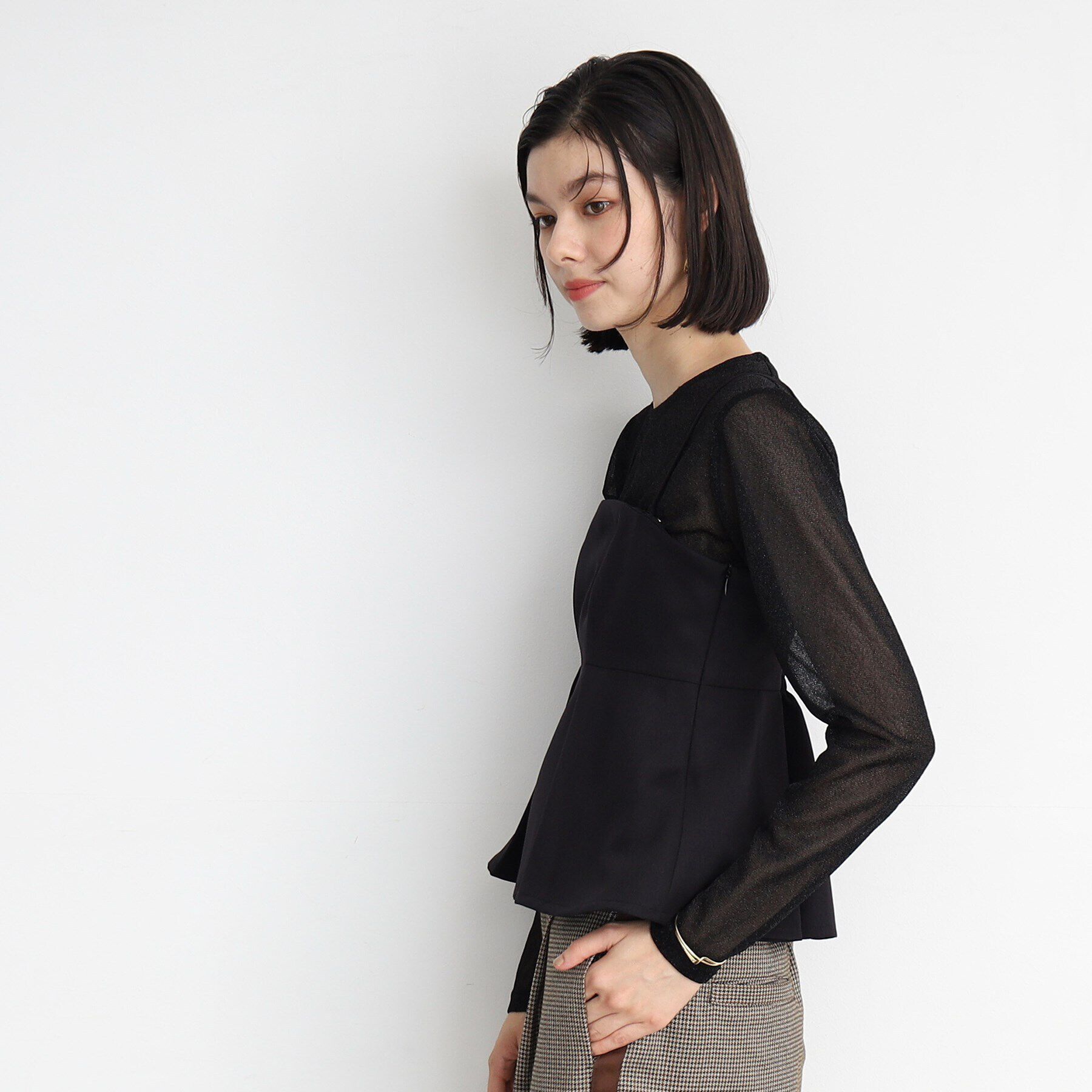 THE SHOP TK「【セットアップ可/洗える】パウダリーツイルビスチェ」|キャミソール|