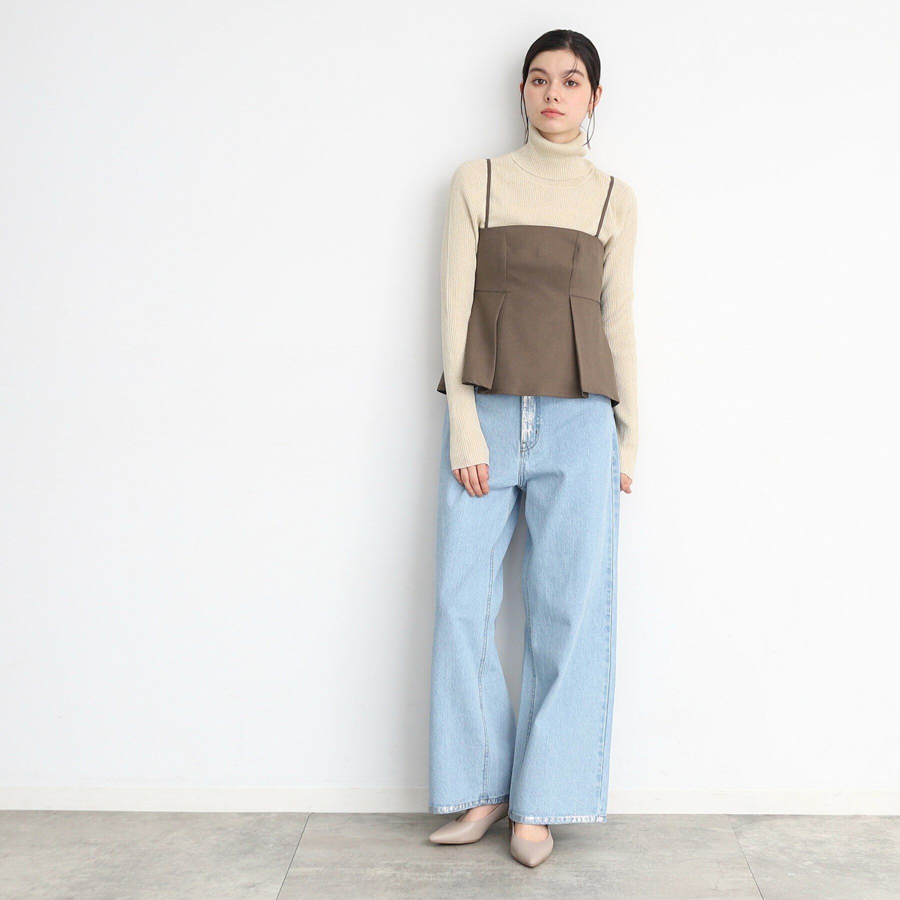 THE SHOP TK「【セットアップ可/洗える】パウダリーツイルビスチェ」|キャミソール|