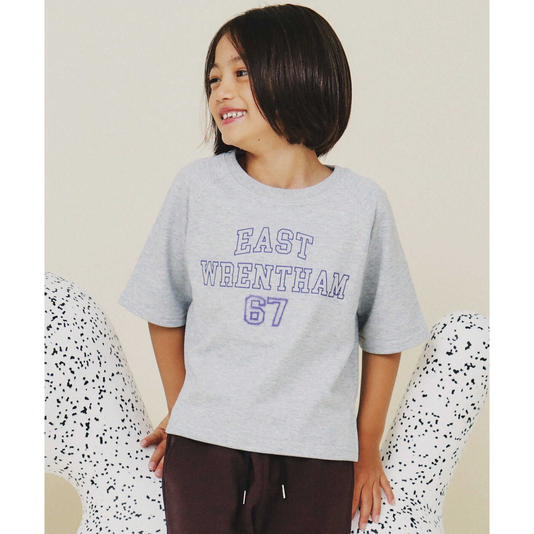 THE SHOP TK「【110-150】ミニ裏毛ロゴプルオーバー」|Tシャツ・カットソー|ライトグレー(011