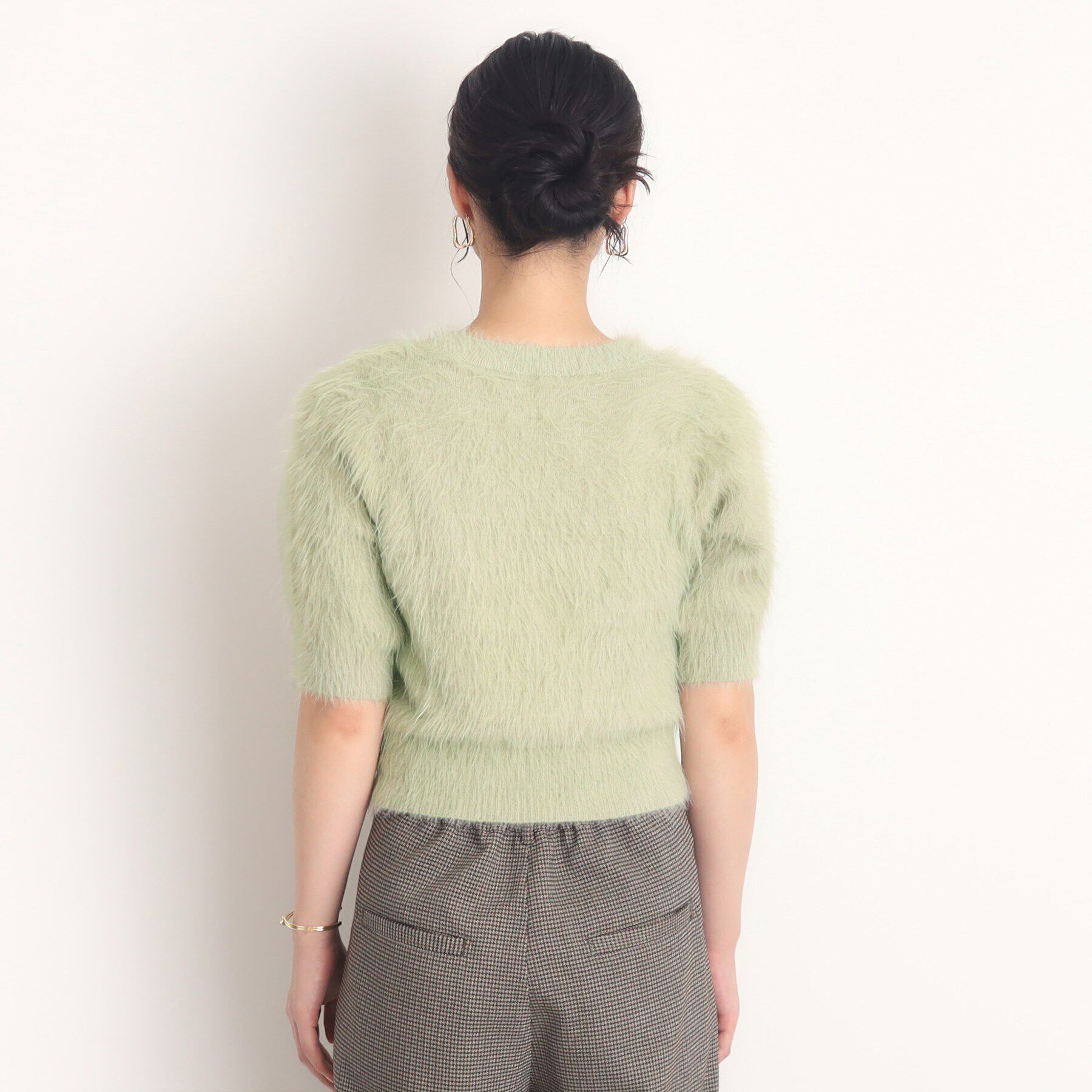 THE SHOP TK「【ヒルナンデス！で紹介】ふわふわフェザーニット /５分袖/腕周りカバー/洗える」|ニット・セーター|