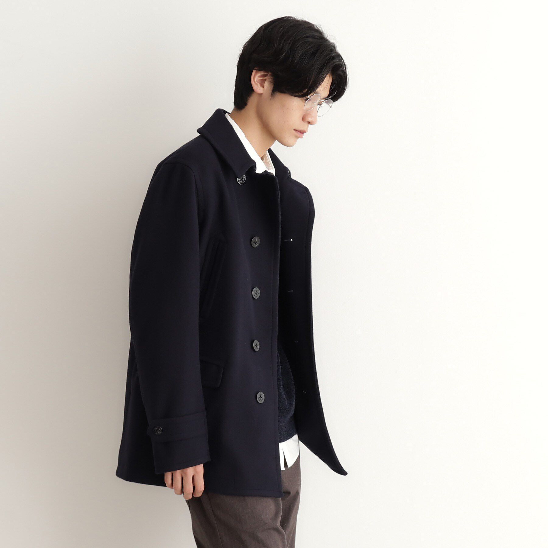 THE SHOP TK「ウーリックシングルPコート」|ピーコート|