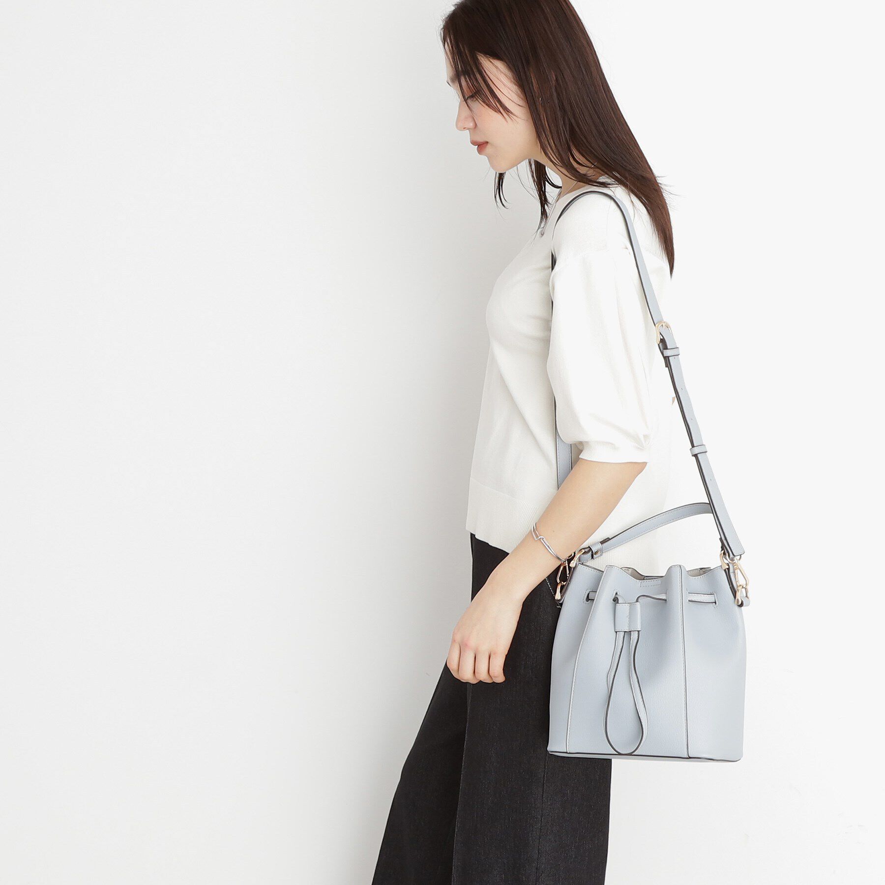 THE SHOP TK「巾着合皮バッグ」|ショルダー・メッセンジャー|