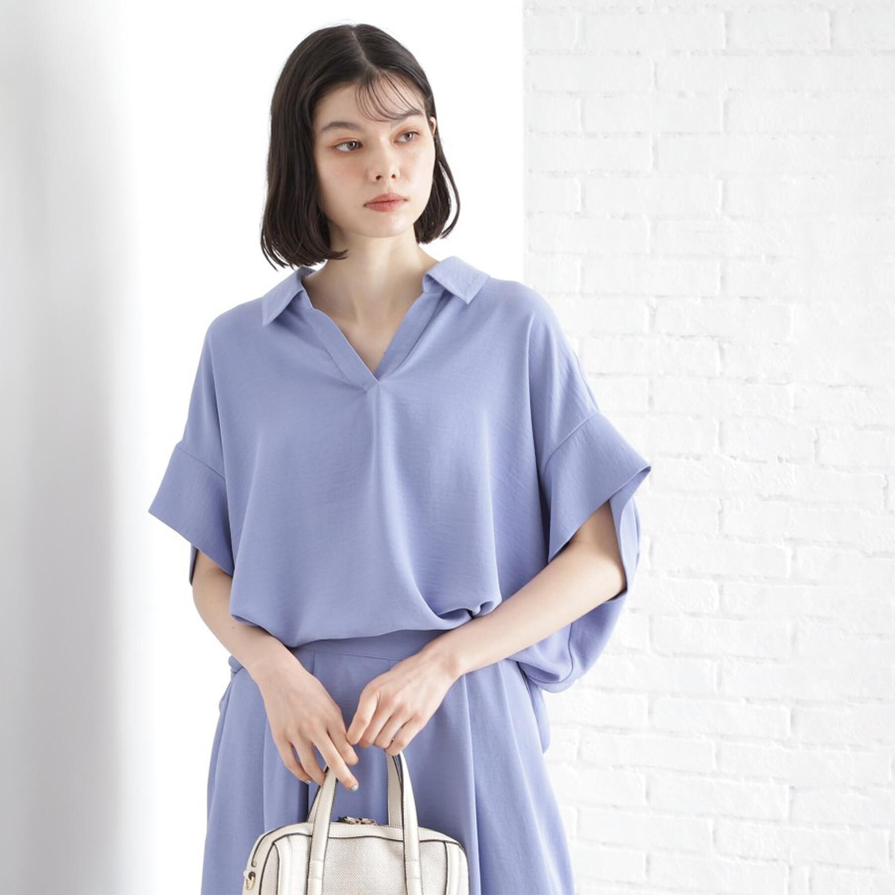 THE SHOP TK「スキッパーシャツ【防シワ/接触冷感/洗濯機OK/セットアップ可】」|シャツ・ブラウス|